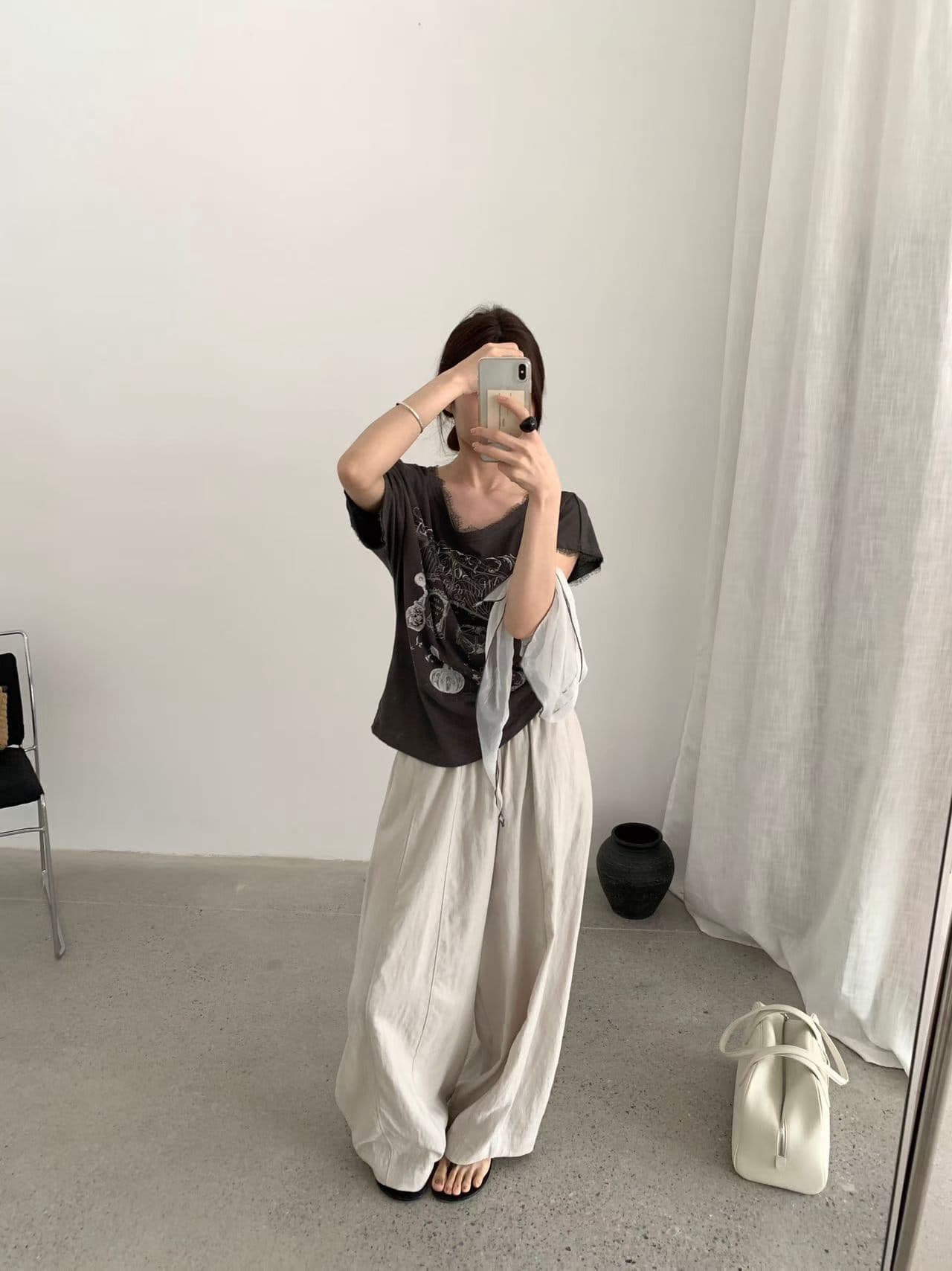 실사 26 여름 켜기 새로운 한 부서 다용도 허리밴드 펌프 로프 스트레이트 캐주얼 바지 상세 이미지 6