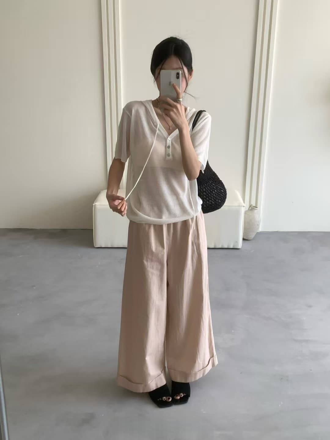 실사 폭발 하느님 바지 플러스 ~까지 12 하나 색상 입력 가게 반드시 열기 아마 당겨서 측면 디자인 스트레이트 캐주얼 바지 상세 이미지 8