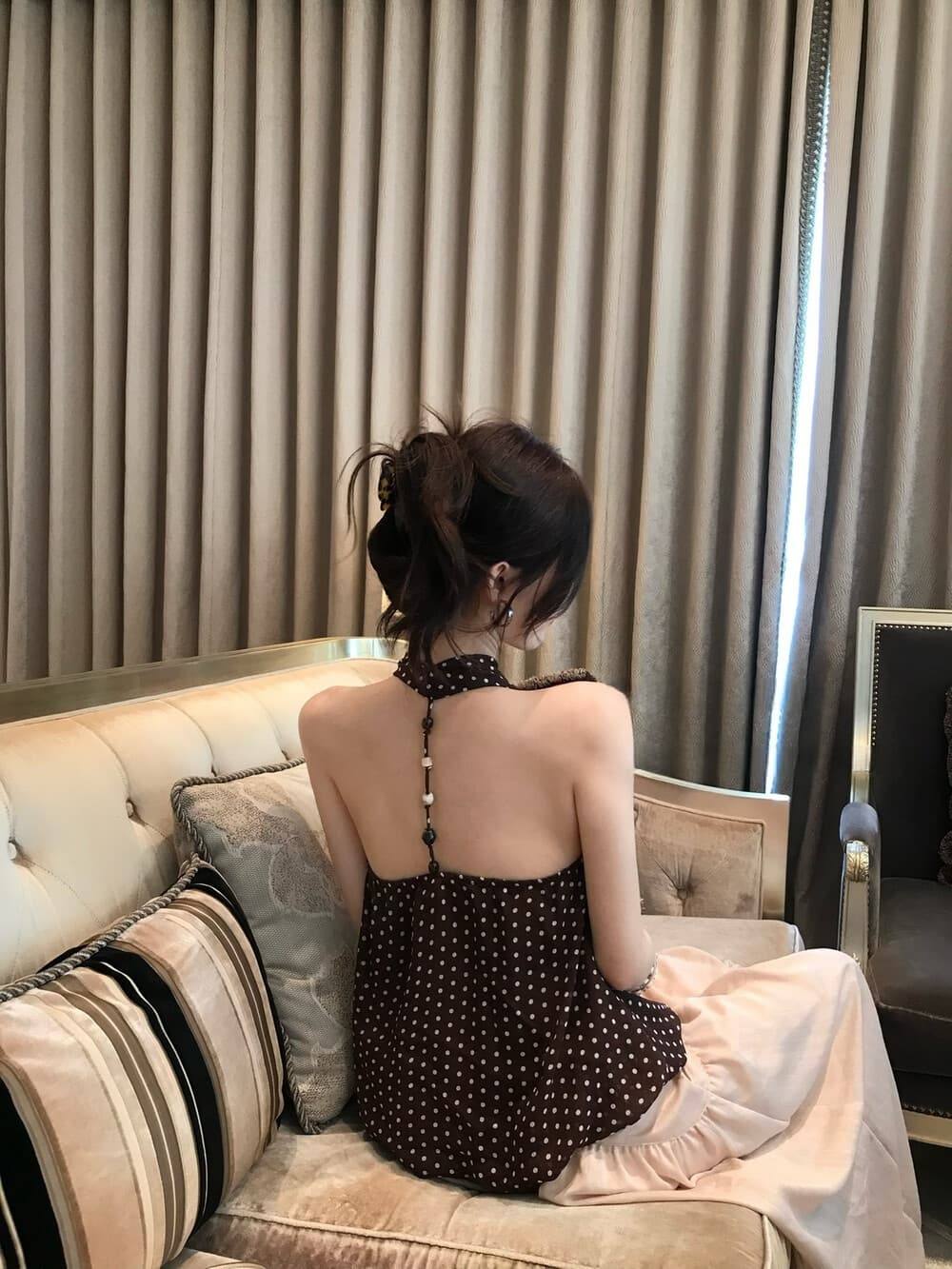와일드 model 음성 초고 love in 조금 고대 조기 달콤한 자매 백리스 행침 목 흔들다 칼라 조끼 상세 이미지 4