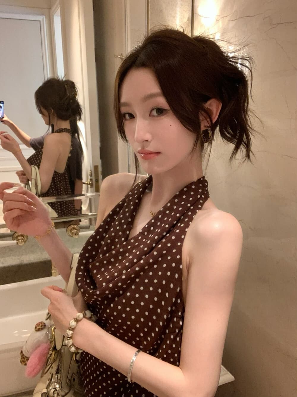 와일드 model 음성 초고 love in 조금 고대 조기 달콤한 자매 백리스 행침 목 흔들다 칼라 조끼 상세 이미지 6