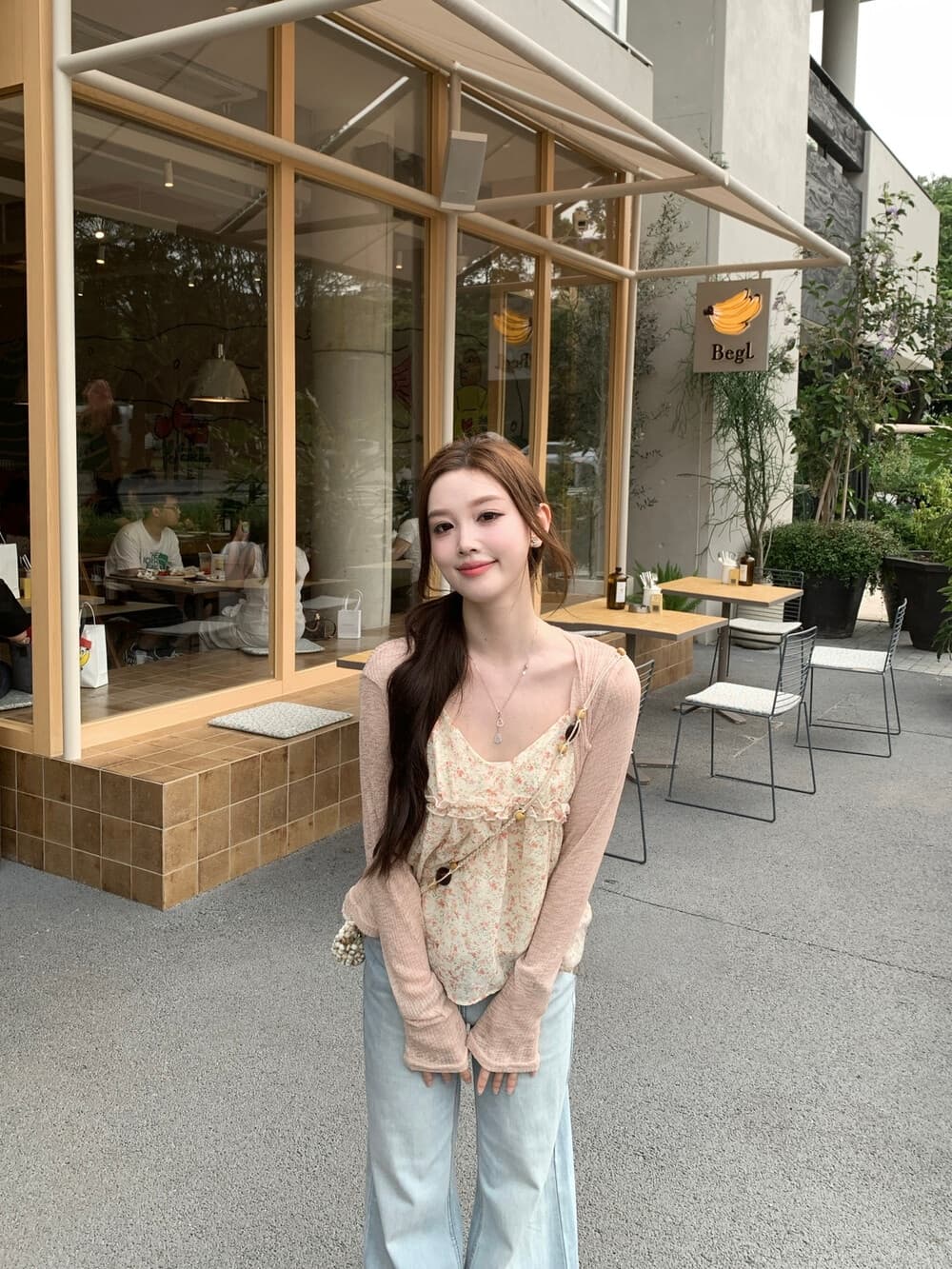 26 여름 켜기 새로운 여름 필수 꽃무늬 슬립 루즈핏 자외선 차단 니트 오픈 가디건 투피스 세트 세트 상세 이미지 25