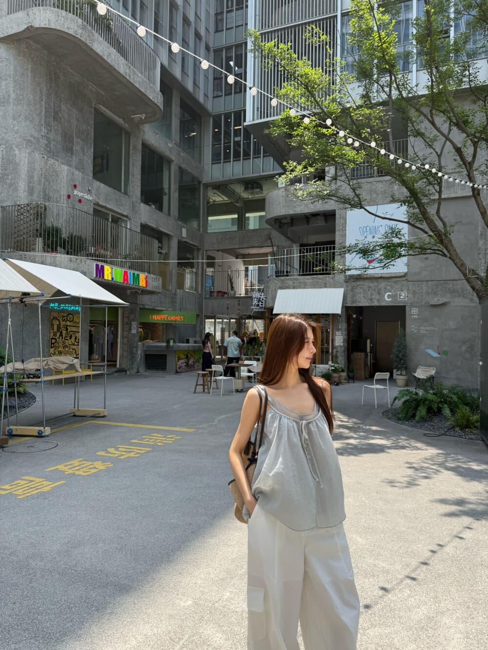 자오 이슬 생각하기 같은 단락 캐미솔 두 조각 여성 세트 2026 여름 휴가 바람 스택 착용 맨위 상세 이미지 10