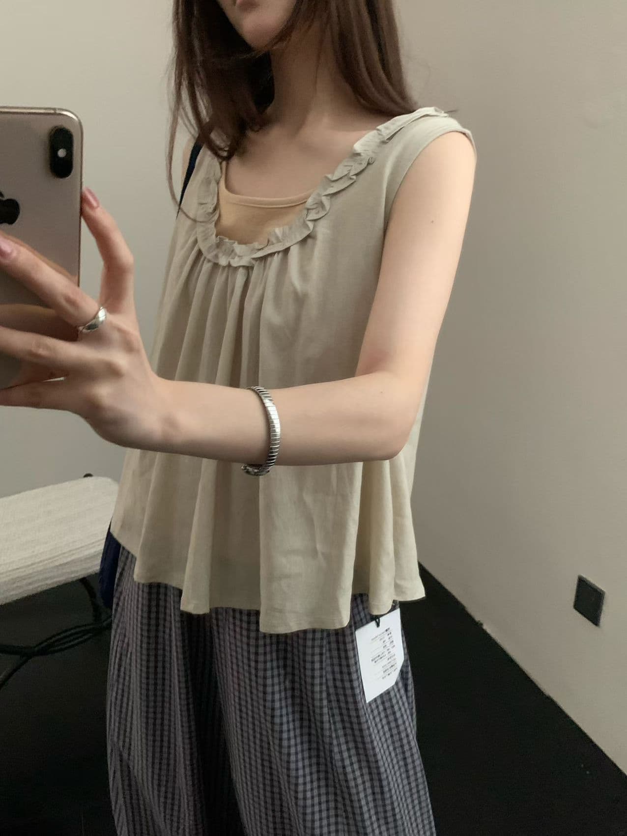 실사 여름 켜기 새로운 한 부서 미니멀리즘 얇은 스타일 다용도 민소매 조끼 사실 두 조각 여성 세트 여름 상세 이미지 15