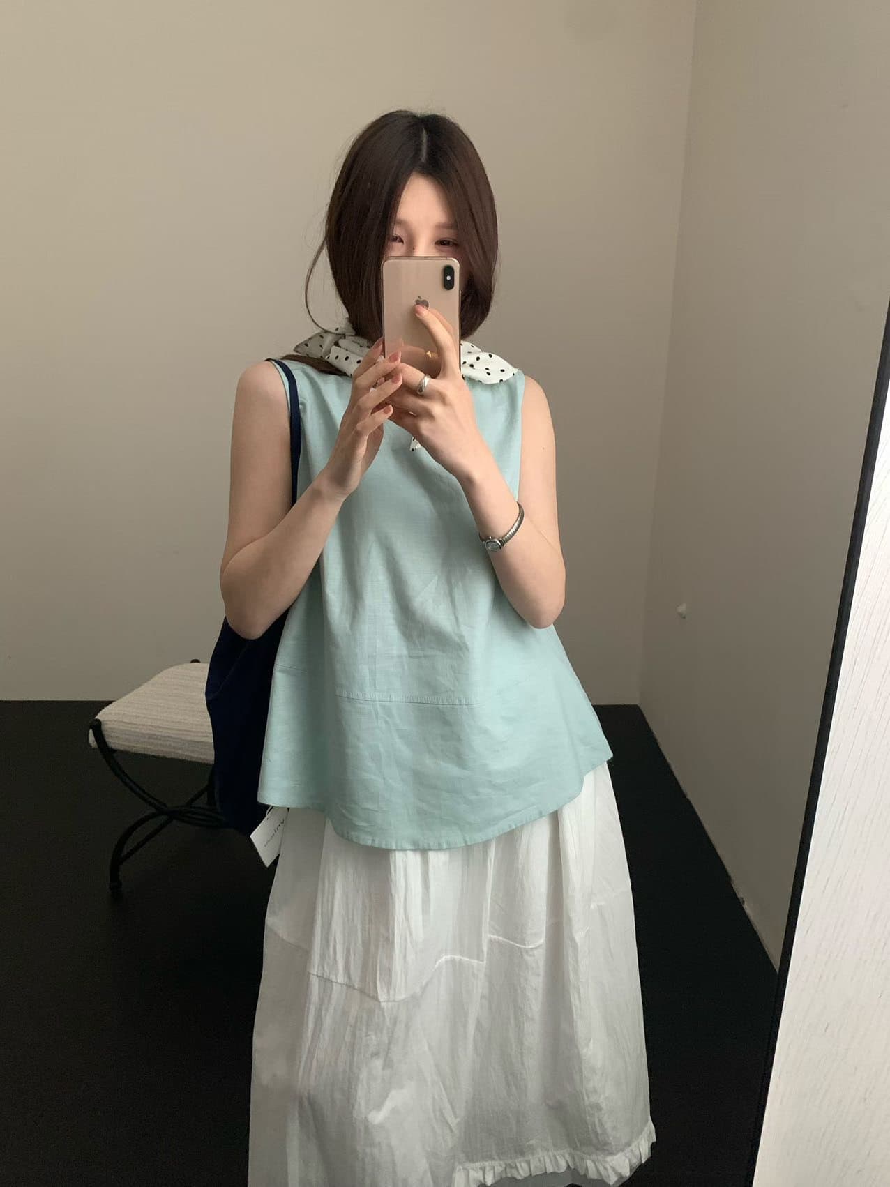 실사 아마 민소매 디자인 센스 작은 셔츠 경기 짜임 펜던트 휴가 바람 당겨서 전체 표지 고기 슬림해 보이는 작은 셔츠 상세 이미지 16