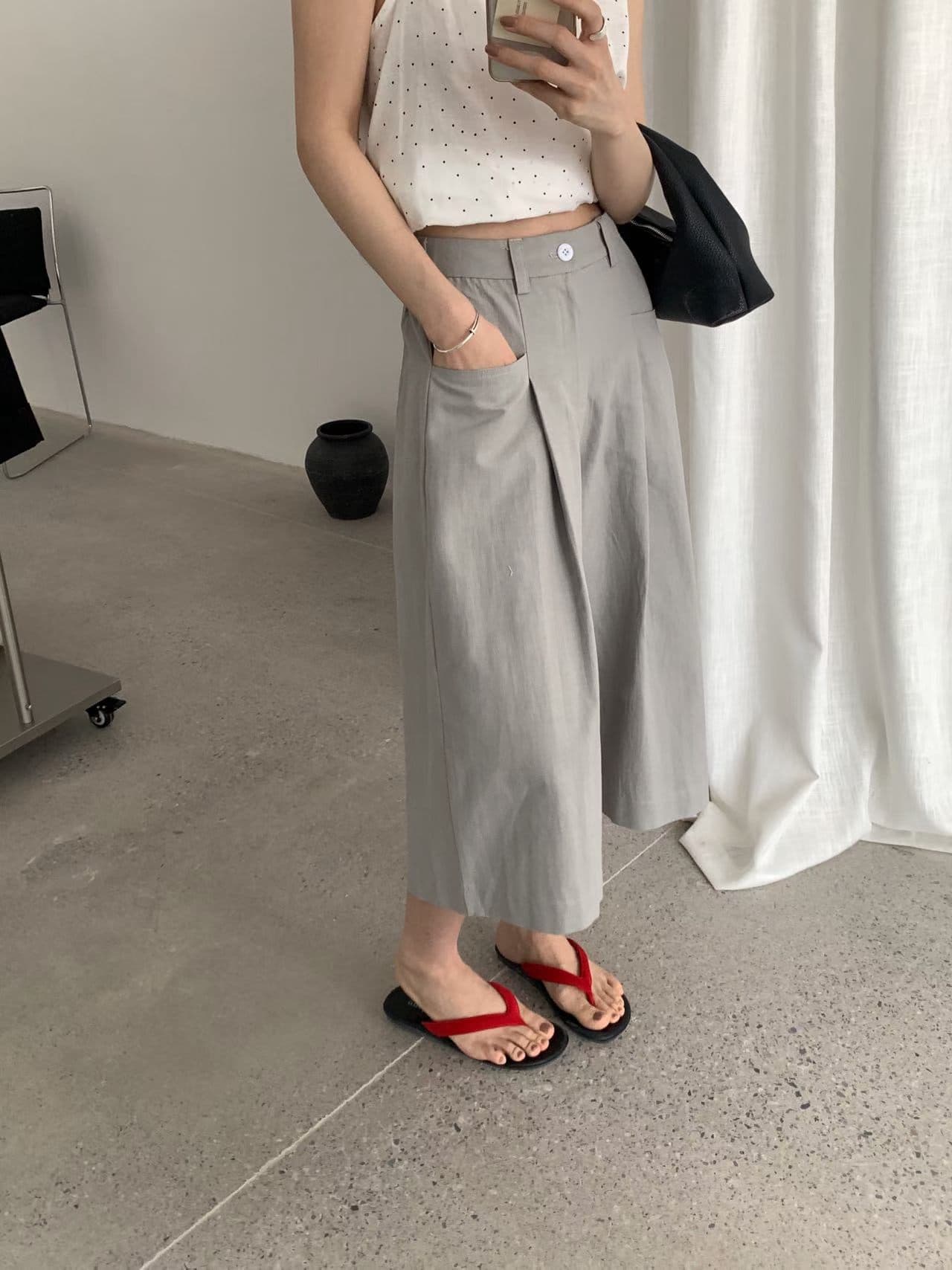 실사 26 년 여름 켜기 새로운 한 부서 하프 밴딩 빅 포켓 와이드 레그 팬츠 캐주얼 바지 이미지 4