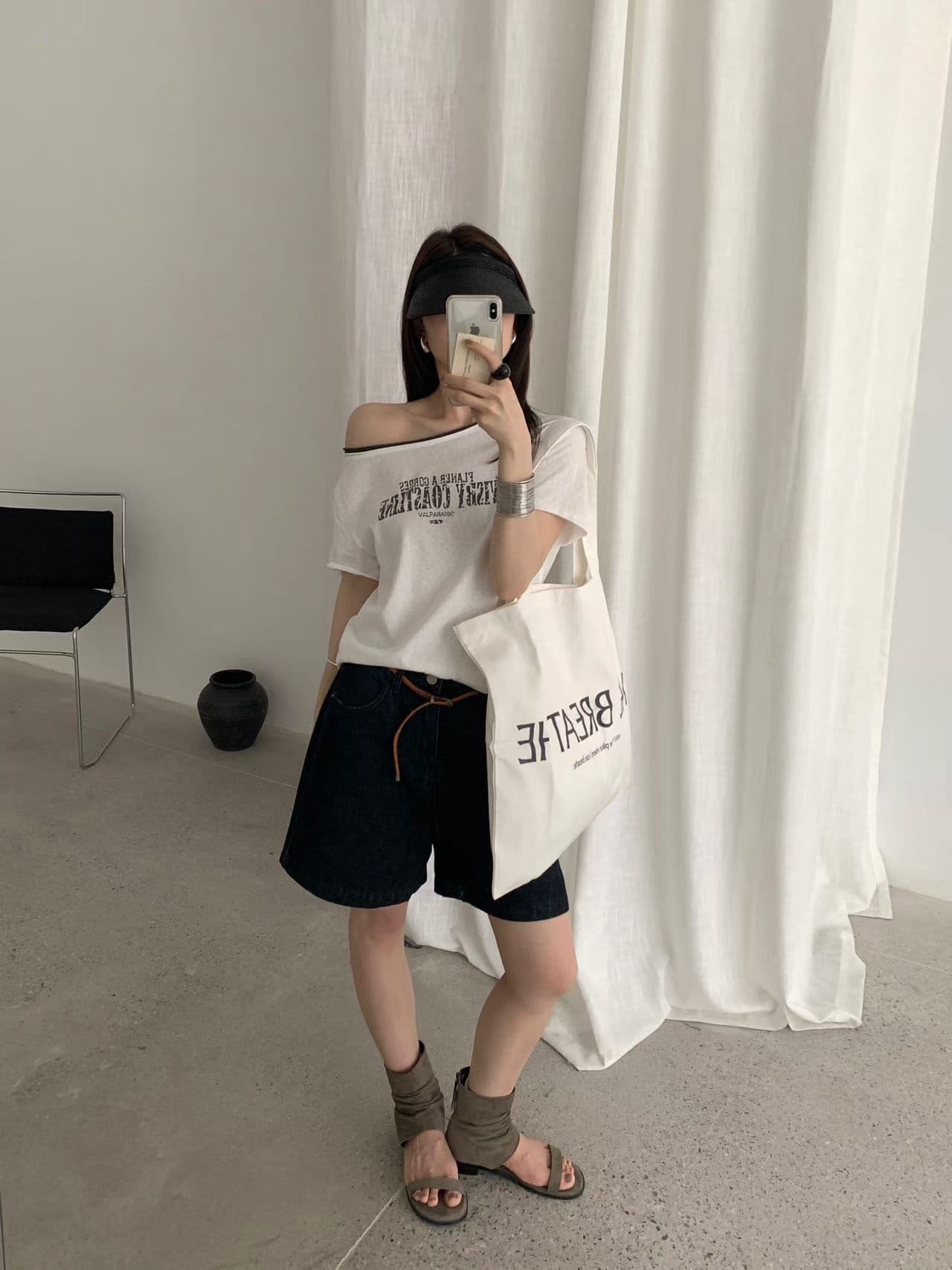 실사 26 여름 켜기 새로운 아메리칸 레트로 알파벳 프린트 반팔 티셔츠 상세 이미지 13