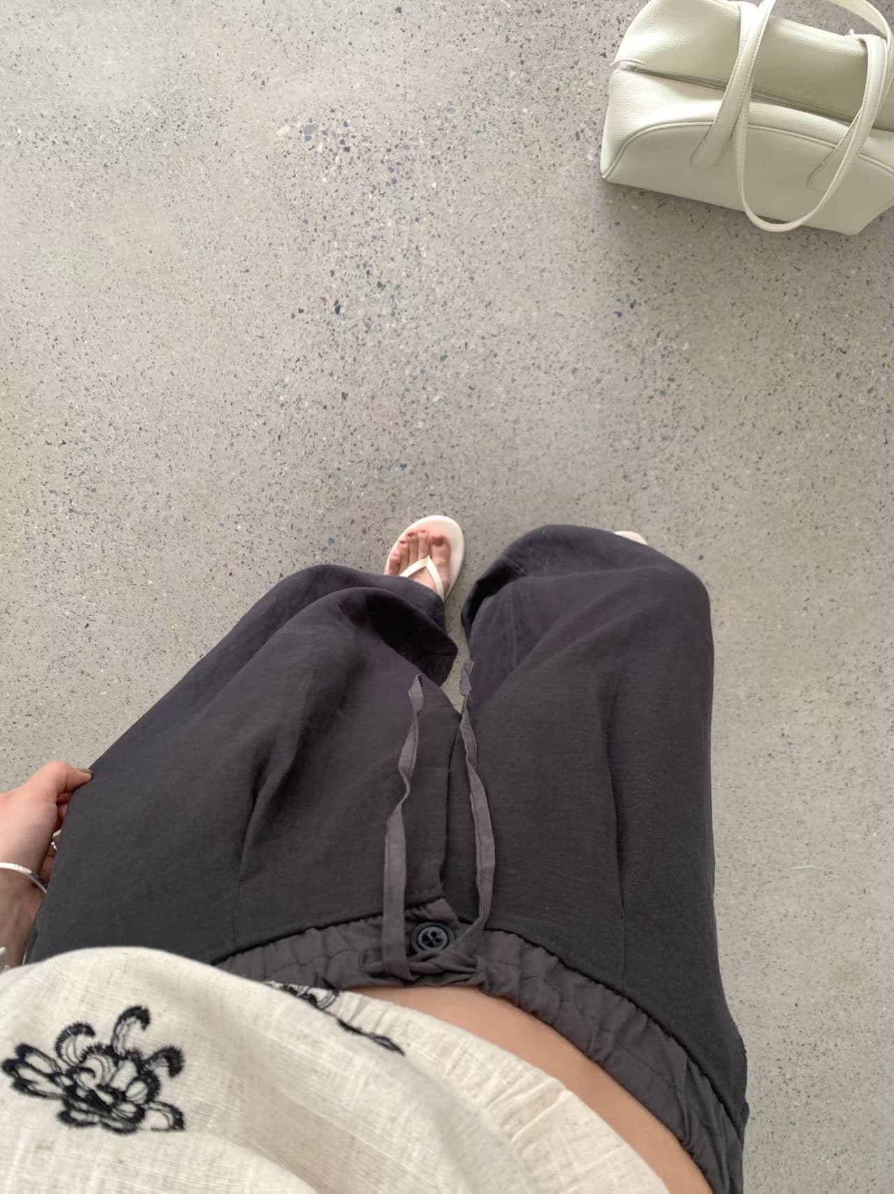 실사 여름 켜기 새로운 스트랩 오래된 돈 바람 느슨함 센스 배색 허리 머리 와이드 레그 팬츠 하이웨이스트 루즈핏 느긋한 바람 캐주얼 바지 상세 이미지 7