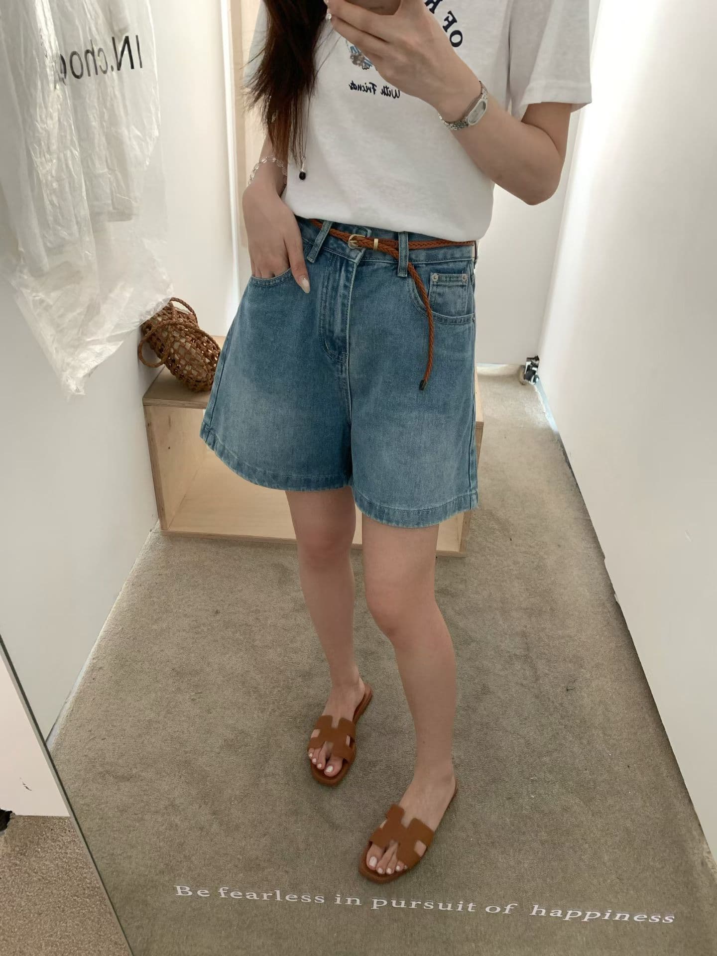 실사 짜임 좋은 벨트 바지 종류 嘎嘎 좋은 워싱 색상 좋은 레트로 좋아 보인다. 데님 반바지 벨트 포함 상세 이미지 12