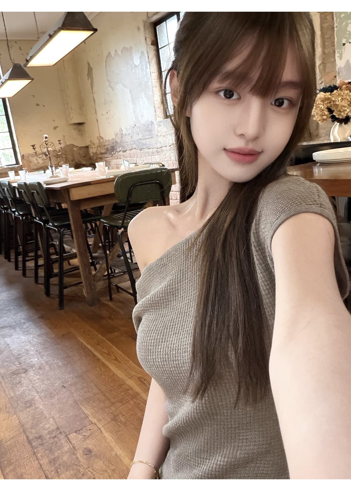 ppmaer 한여름 후아 남편 그리드 디자인 센스 비스듬한 칼라 반팔 티셔츠 여성 여름 품격 몸매 가꾸기 캐주얼 맨위 상세 이미지 15