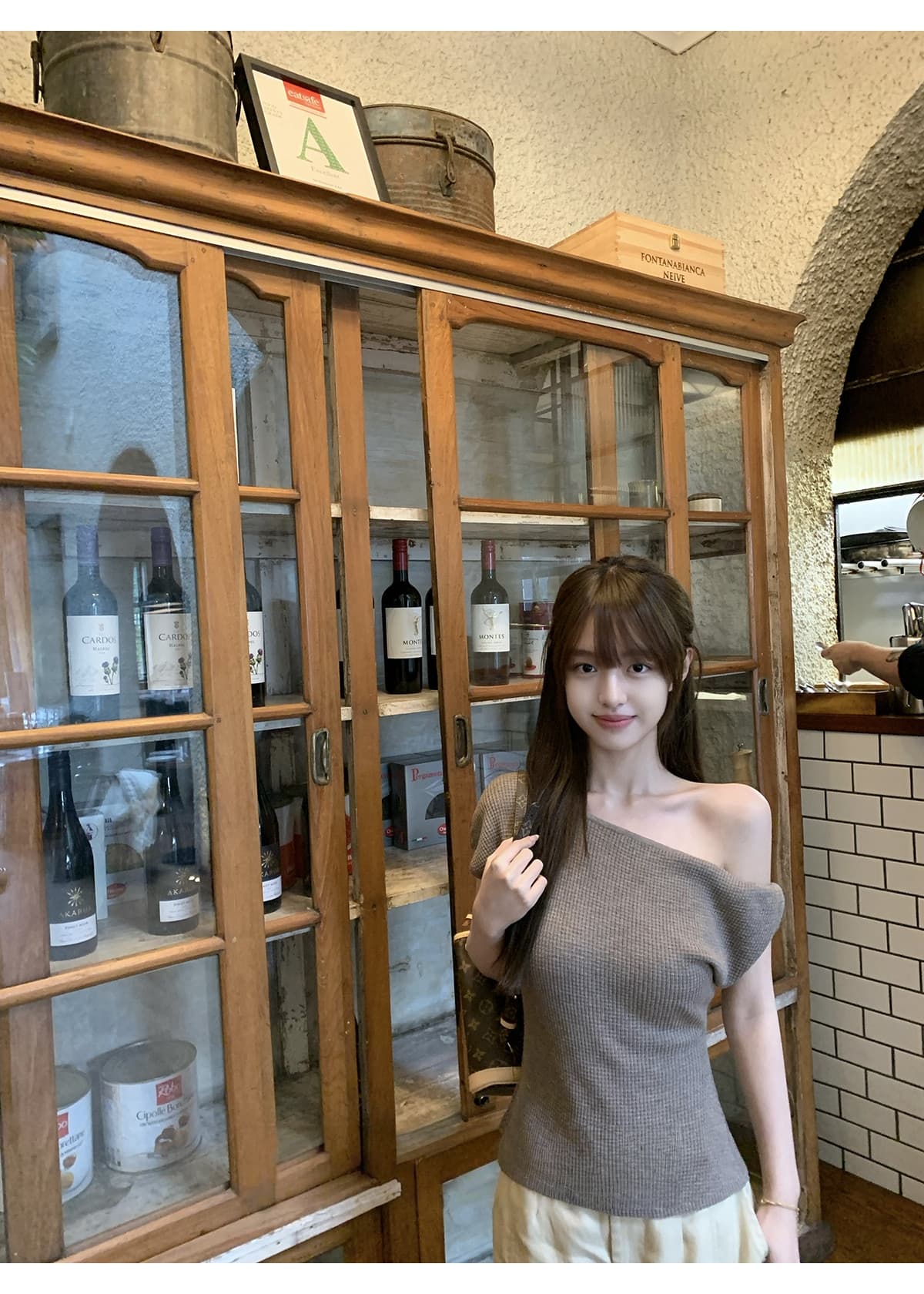 ppmaer 한여름 후아 남편 그리드 디자인 센스 비스듬한 칼라 반팔 티셔츠 여성 여름 품격 몸매 가꾸기 캐주얼 맨위 상세 이미지 20
