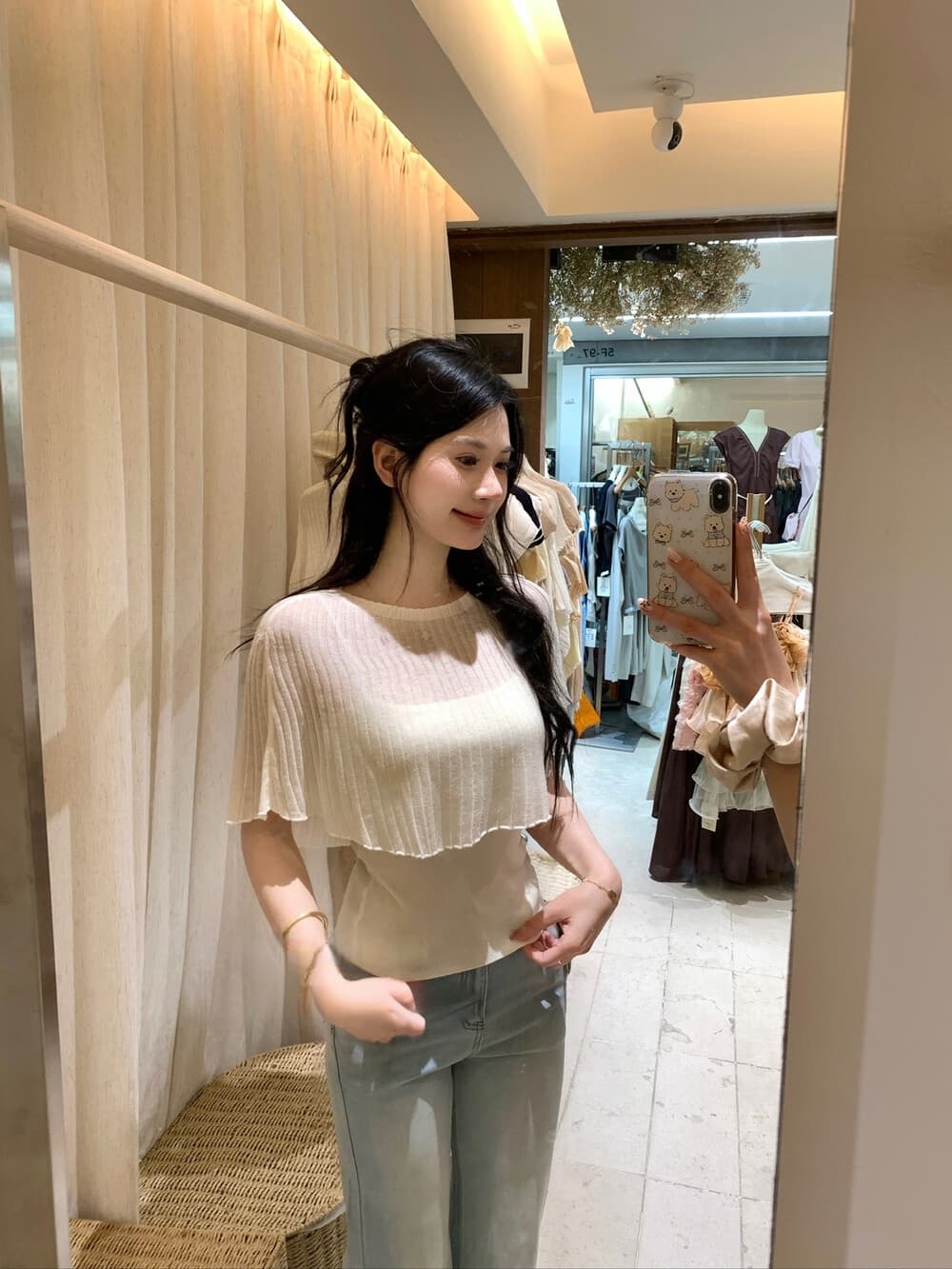 ig 한 여성 세트 있으라. 置顶 ~ 중 city 분위기 엷 은 안개 센스 망토 숄 캐미솔 투피스 세트 세트 상세 이미지 5