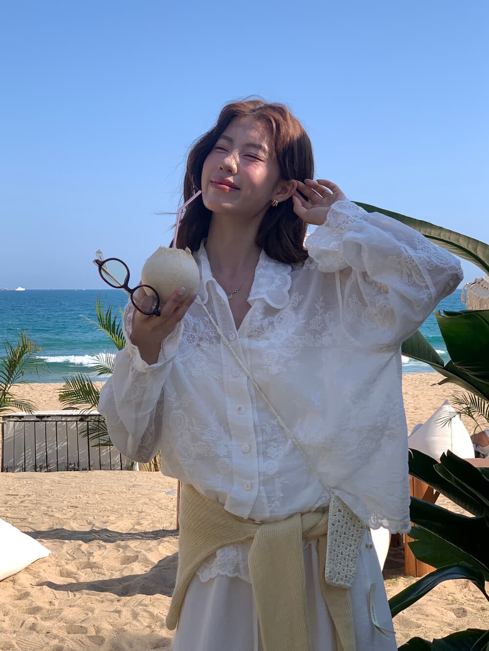26 년 이른 봄 예술 건강 프랑스식 레트로 3 차원 자카드 셔츠 상세 이미지 17