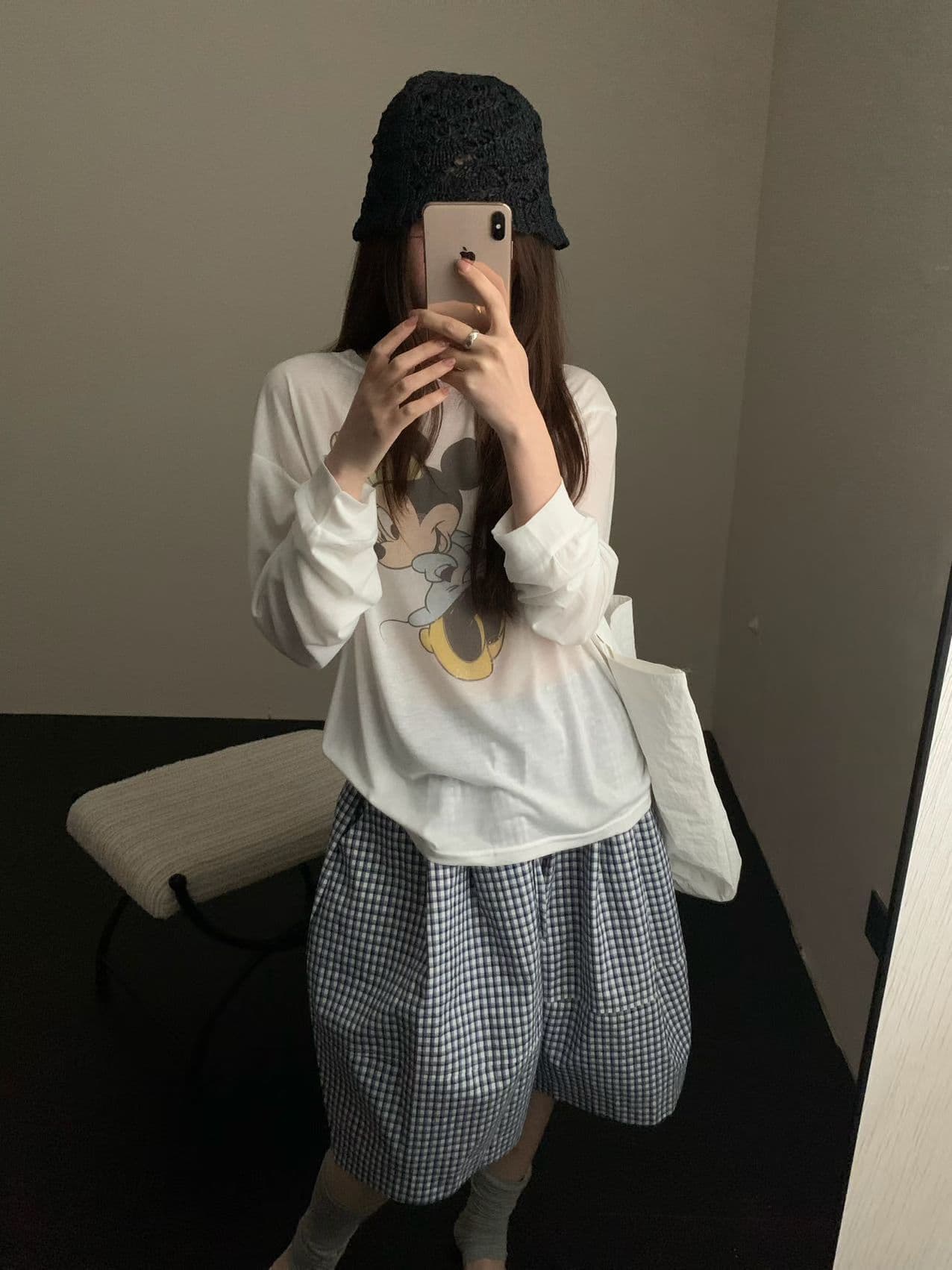 실사 26 여름 켜기 새로운 한 부서 작은 청신 체크무늬 슬림해 보이는 허리밴드 캐주얼 반바지 상세 이미지 3
