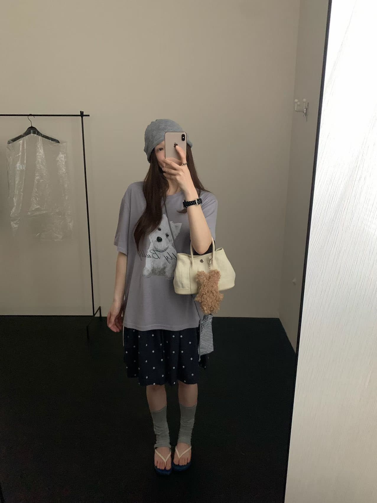 실사 웨스트 고원 강아지 프린트 티셔츠 경기 체크무늬 맞춤 작은 가방 반팔 티셔츠 경기 가방 상세 이미지 17