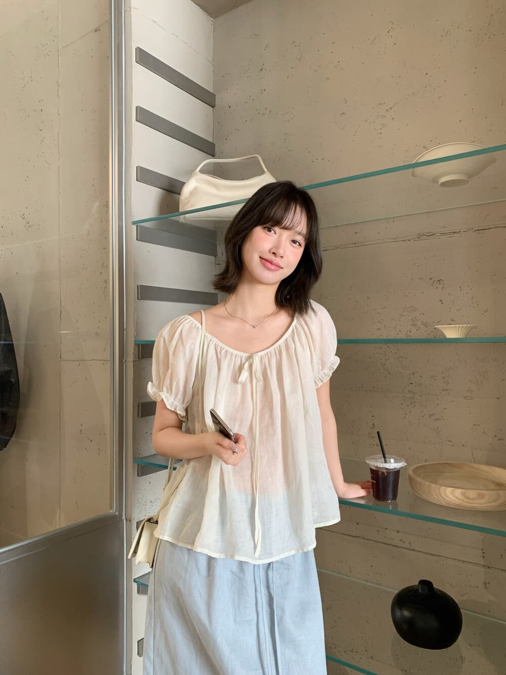 26 여름 켜기 새로운 슈퍼 대 폭발 높은 품질 라미 맨위 코라 오프숄더 작은 셔츠 상세 이미지 18