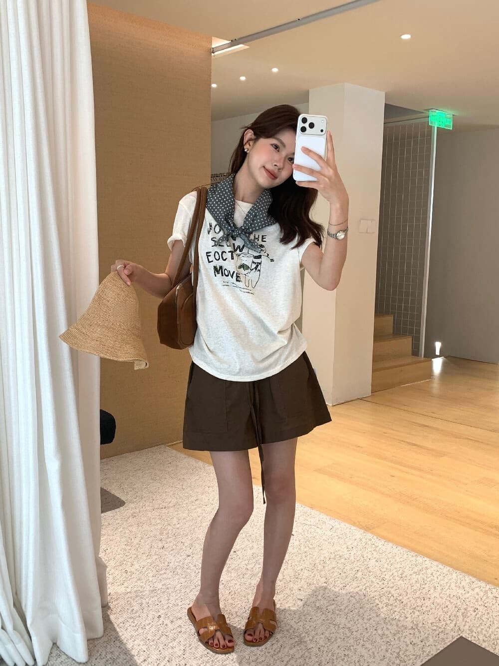 표지 고기 디스플레이 다리 길이 연꽃 잎 허리 마 재료 버전 슬림해 보이는 캐주얼 반바지 상세 이미지 10