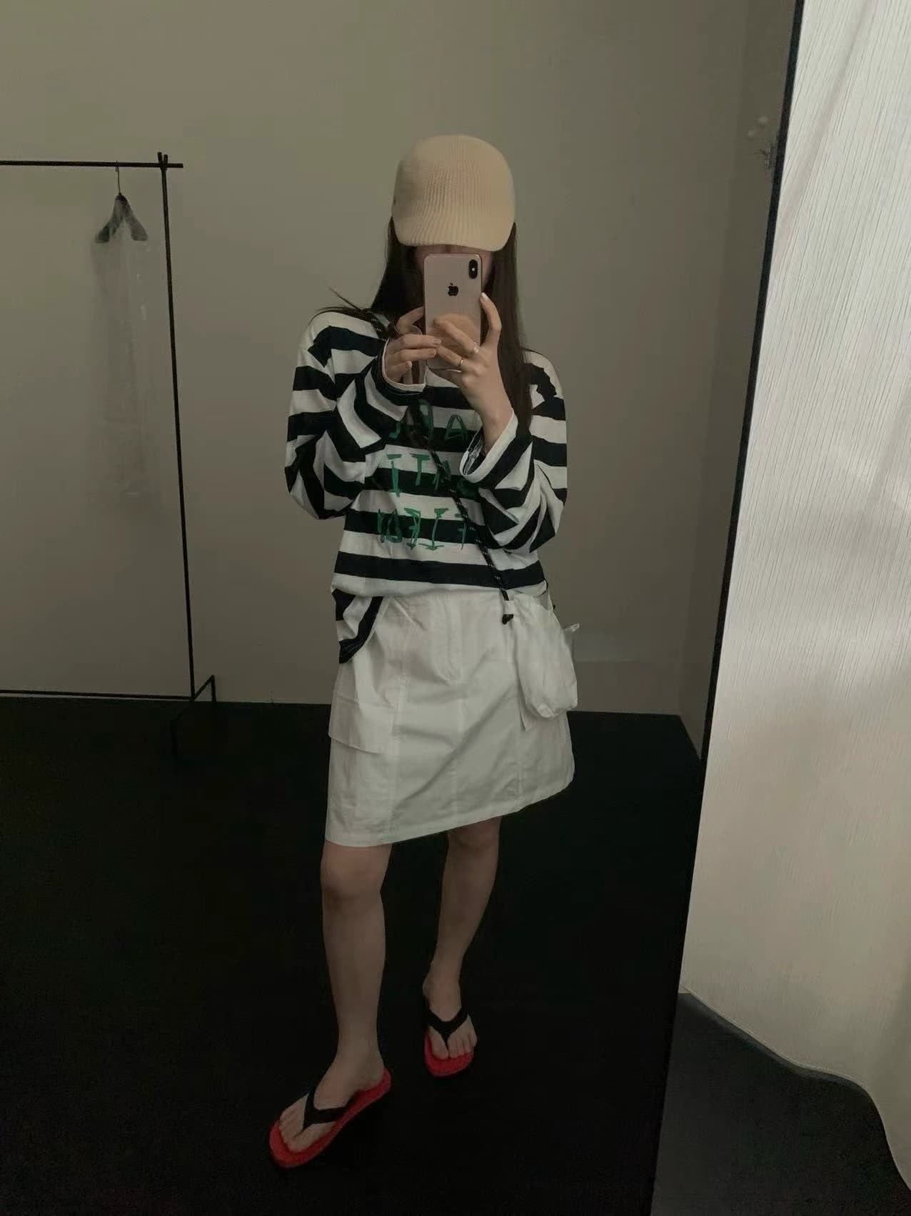 실사 26 여름 켜기 새로운 한 부서 라이 경기 서울 스트라이프 자외선 차단 긴팔 티셔츠 워크웨어 반신 스커트 가방 3종 세트 상세 이미지 7