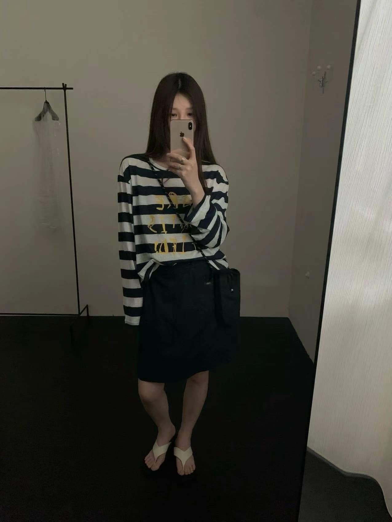 실사 26 여름 켜기 새로운 한 부서 라이 경기 서울 스트라이프 자외선 차단 긴팔 티셔츠 워크웨어 반신 스커트 가방 3종 세트 상세 이미지 10