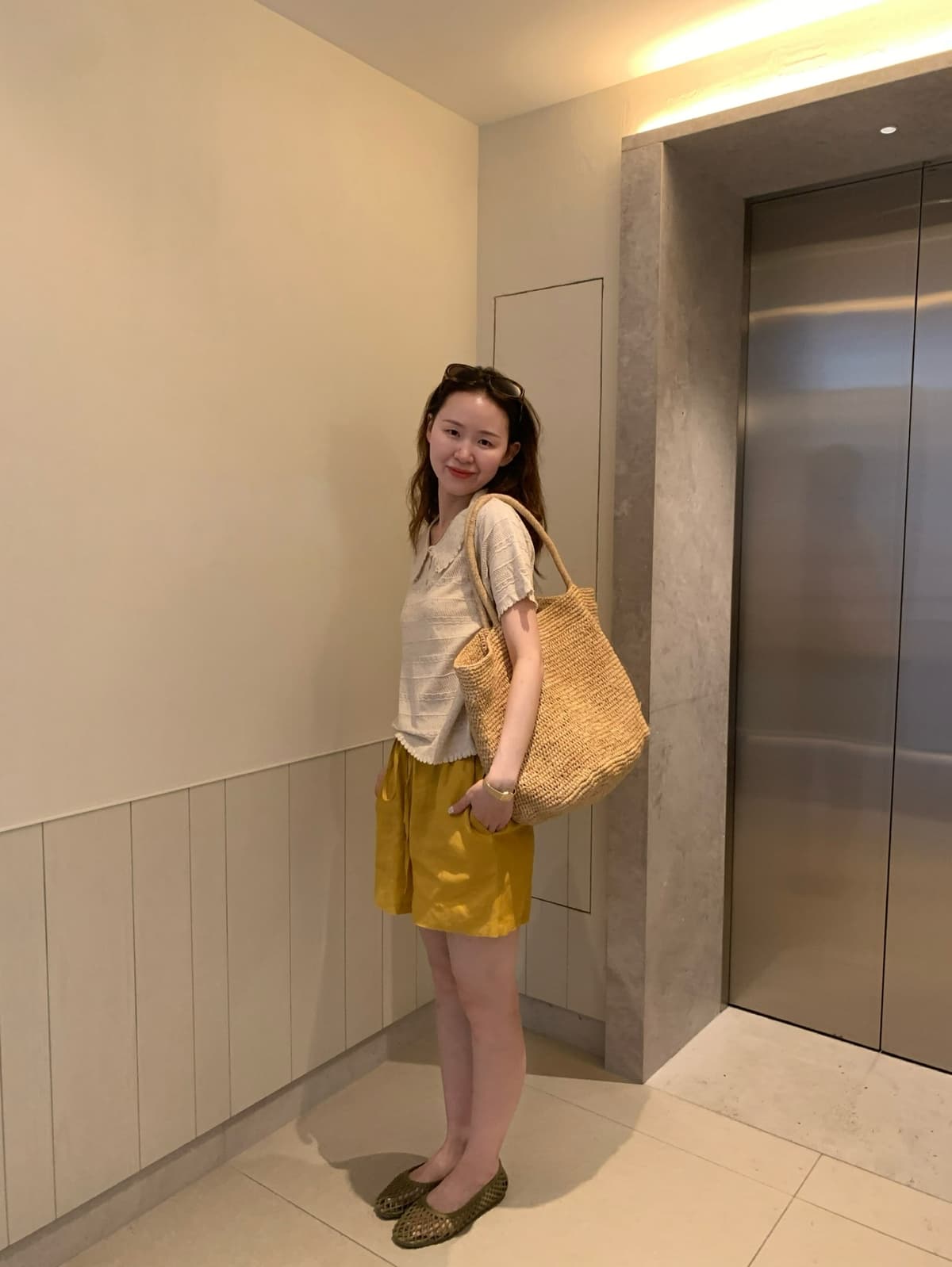 26 여름 켜기 새로운 작은 청신 POLO 칼라 홀로우 아웃 니트 스웨터 상세 이미지 4