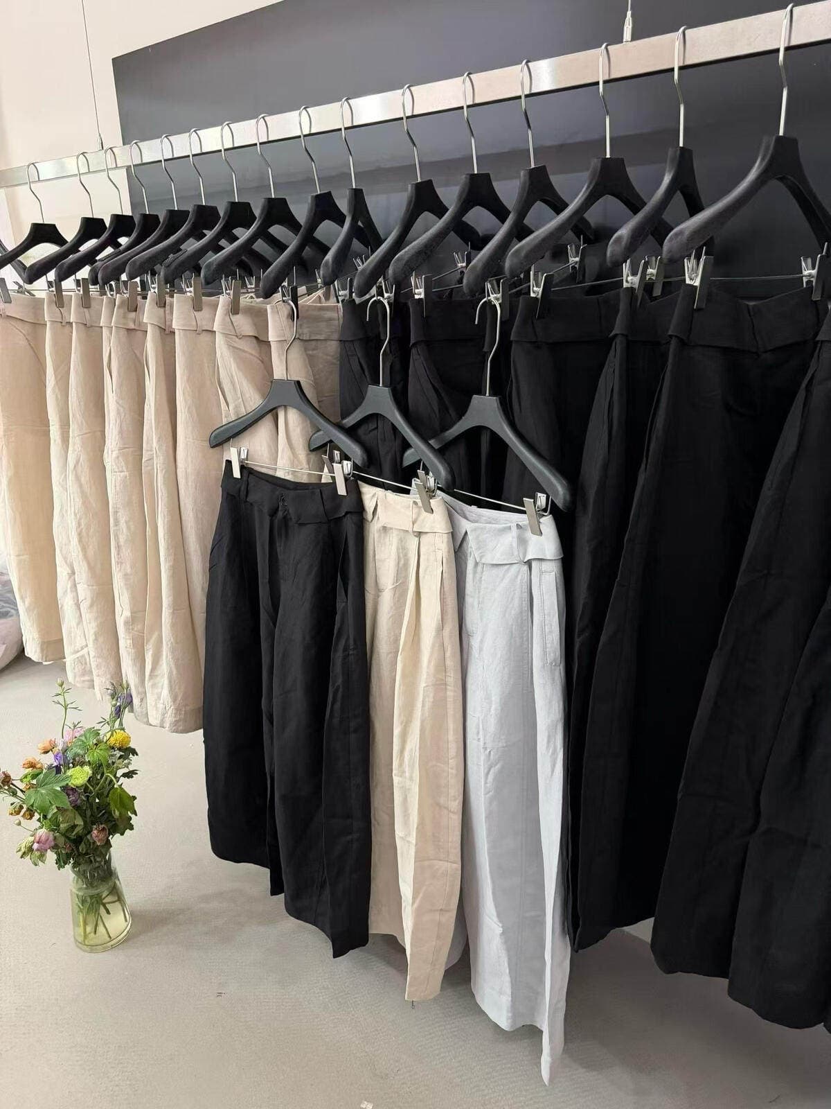 26 여름 켜기 새로운 한 부서 오래된 돈 바람 디자인 센스 뒤집다 측면 허리 머리 모통이 칼 넓은 다리 캐주얼 바지 상세 이미지 12