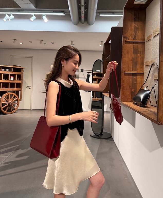 26 여름 켜기 새로운 프랑스식 패치워크 색상 칼라 조끼 우아함 인어 꼬리 반신 스커트 투피스 세트 세트 이미지 3