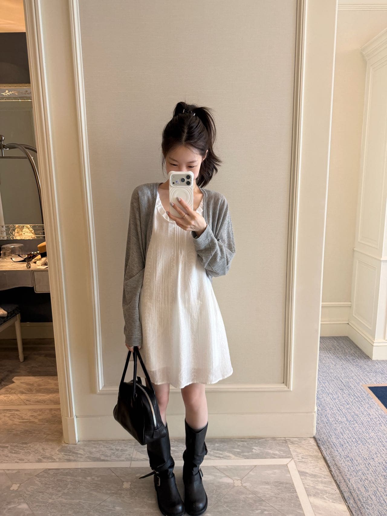 인터넷 레드 블로그 주님 챕터 쉘 매장 주간 실크 원단 자카드 민소매 대 u 칼라 슬림해 보이는 드레스 단일 판매 치마 상세 이미지 4