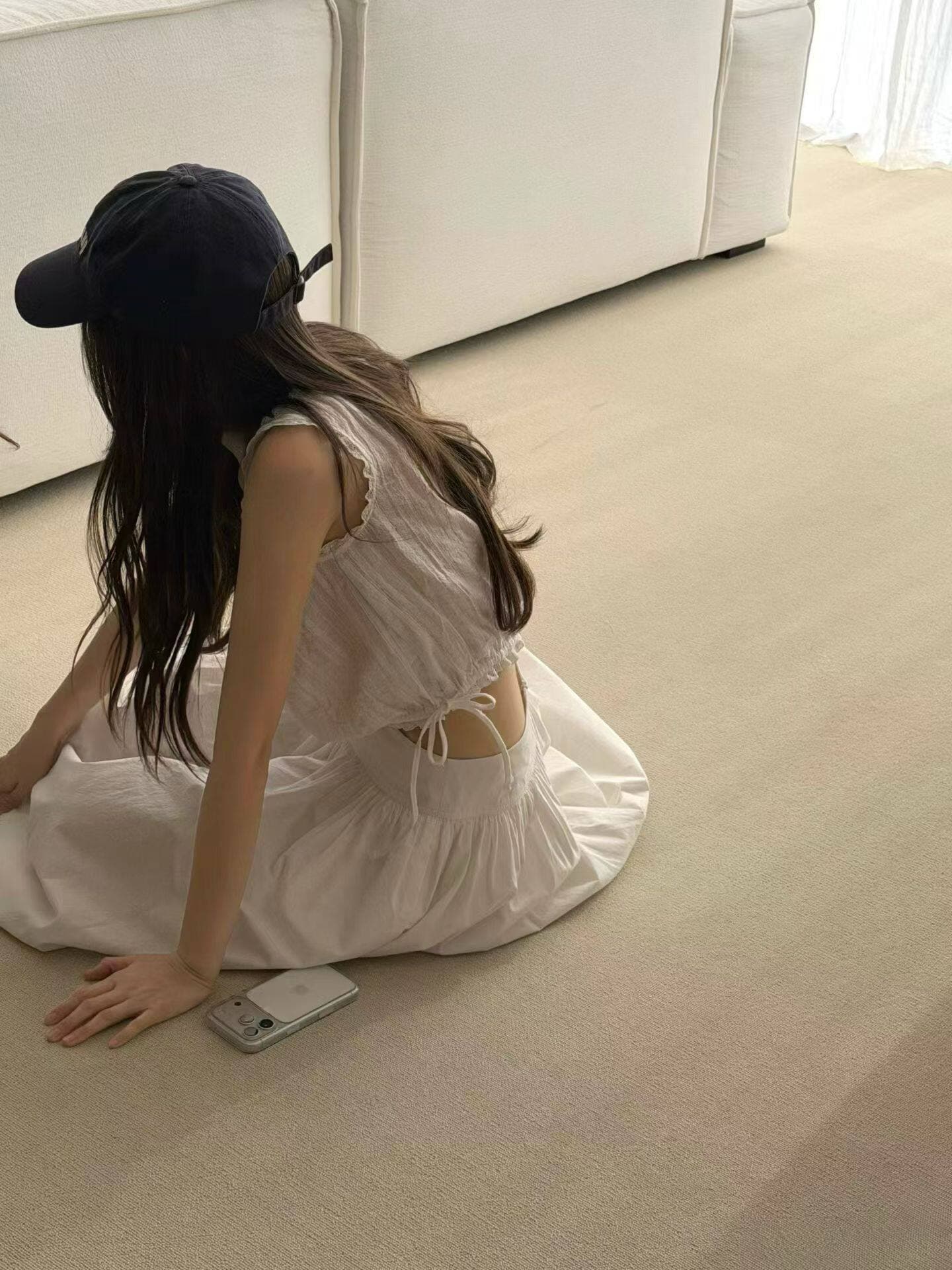 한국 프랑스식 레트로 달콤함 레이스 쇼트 스타일 민소매 슬림해 보이는 다용도 조끼 상세 이미지 7