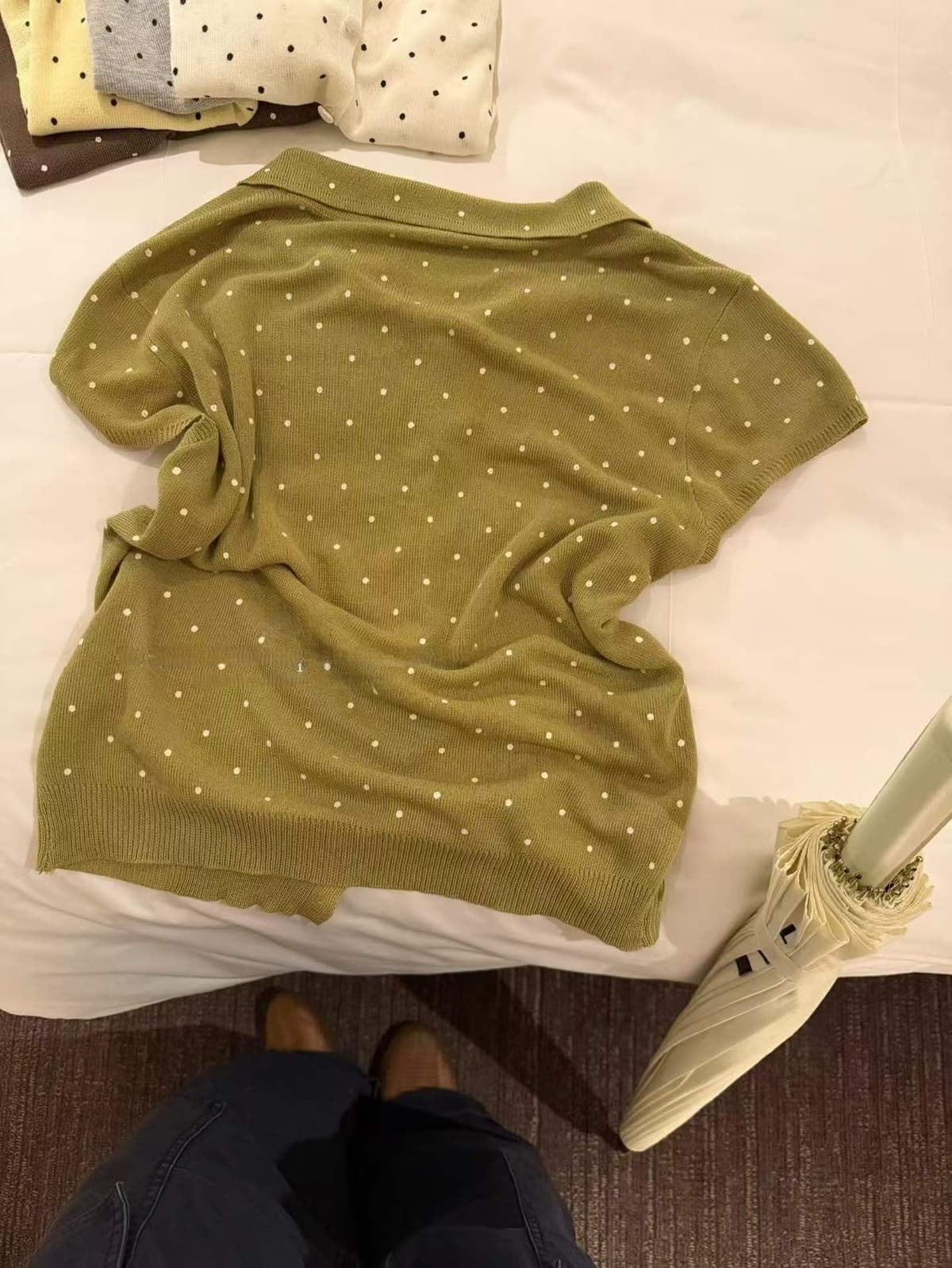 26 년 여름 켜기 새로운 복장 위로 도트 무늬 ~ 중 마술 너무 판매하기 좋은 라 감기 아마 슬림해 보이는 좋은 착용 니트 오픈 가디건 상세 이미지 25