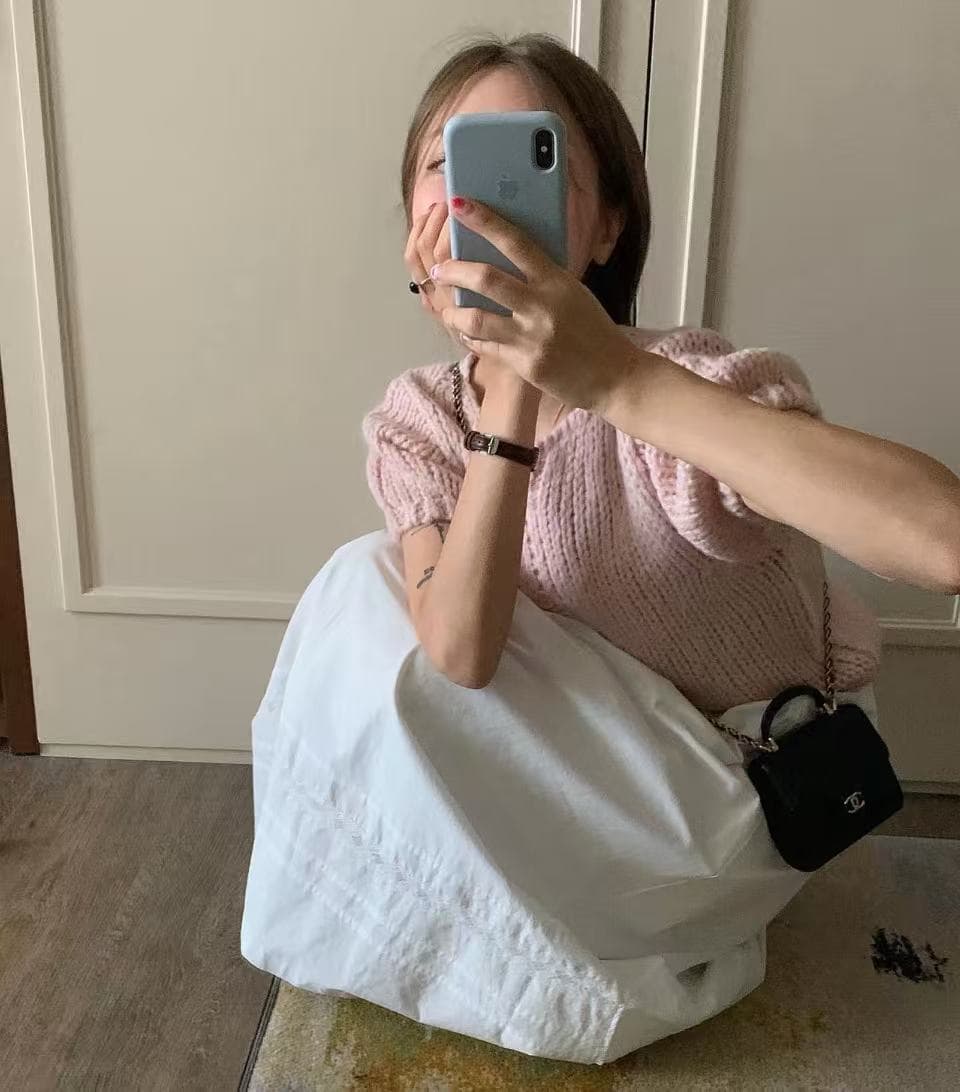 26 이른 가을 켜기 새로운 한 부서 디자이너 섹션 달콤함 연령 감소 질감 작은 대중 쇼트 스타일 니트 오픈 가디건 여성 상세 이미지 4