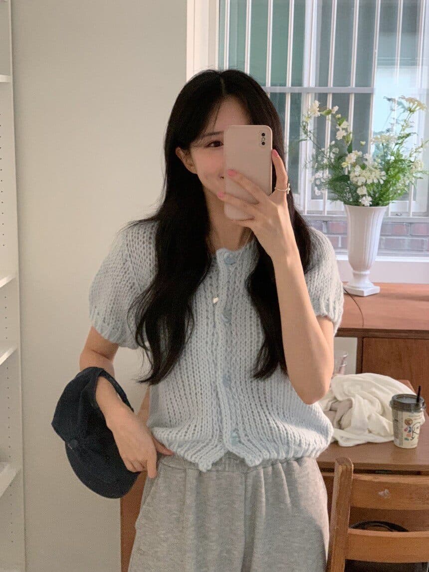 26 이른 가을 켜기 새로운 한 부서 디자이너 섹션 달콤함 연령 감소 질감 작은 대중 쇼트 스타일 니트 오픈 가디건 여성 상세 이미지 7