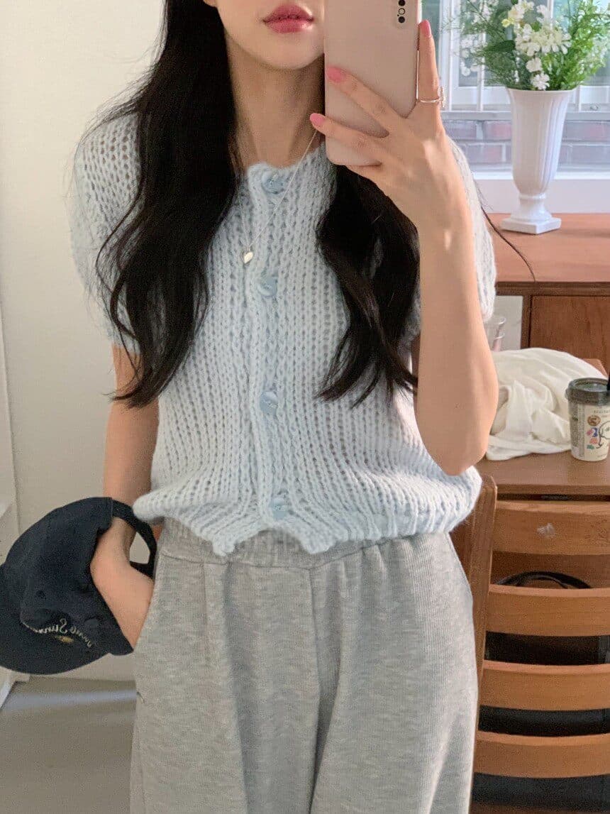 26 이른 가을 켜기 새로운 한 부서 디자이너 섹션 달콤함 연령 감소 질감 작은 대중 쇼트 스타일 니트 오픈 가디건 여성 상세 이미지 9