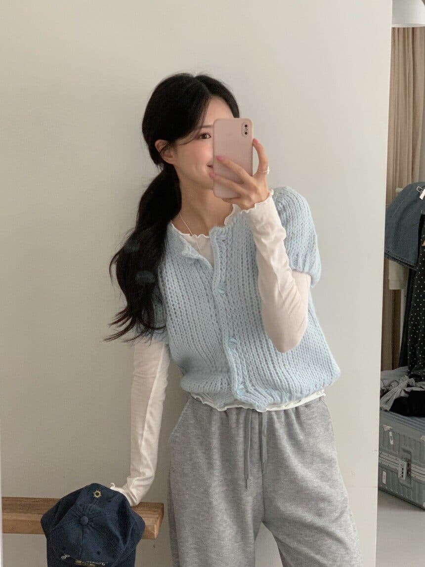 26 이른 가을 켜기 새로운 한 부서 디자이너 섹션 달콤함 연령 감소 질감 작은 대중 쇼트 스타일 니트 오픈 가디건 여성 상세 이미지 13