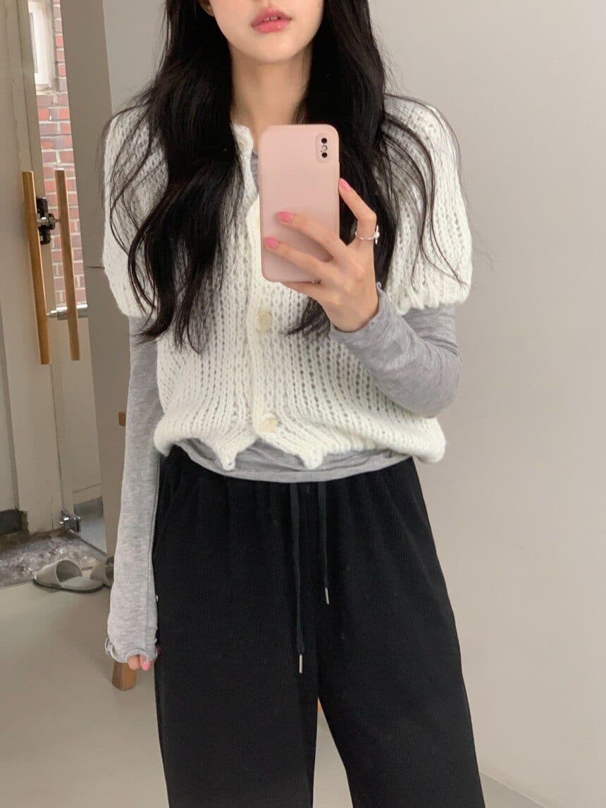 26 이른 가을 켜기 새로운 한 부서 디자이너 섹션 달콤함 연령 감소 질감 작은 대중 쇼트 스타일 니트 오픈 가디건 여성 상세 이미지 20