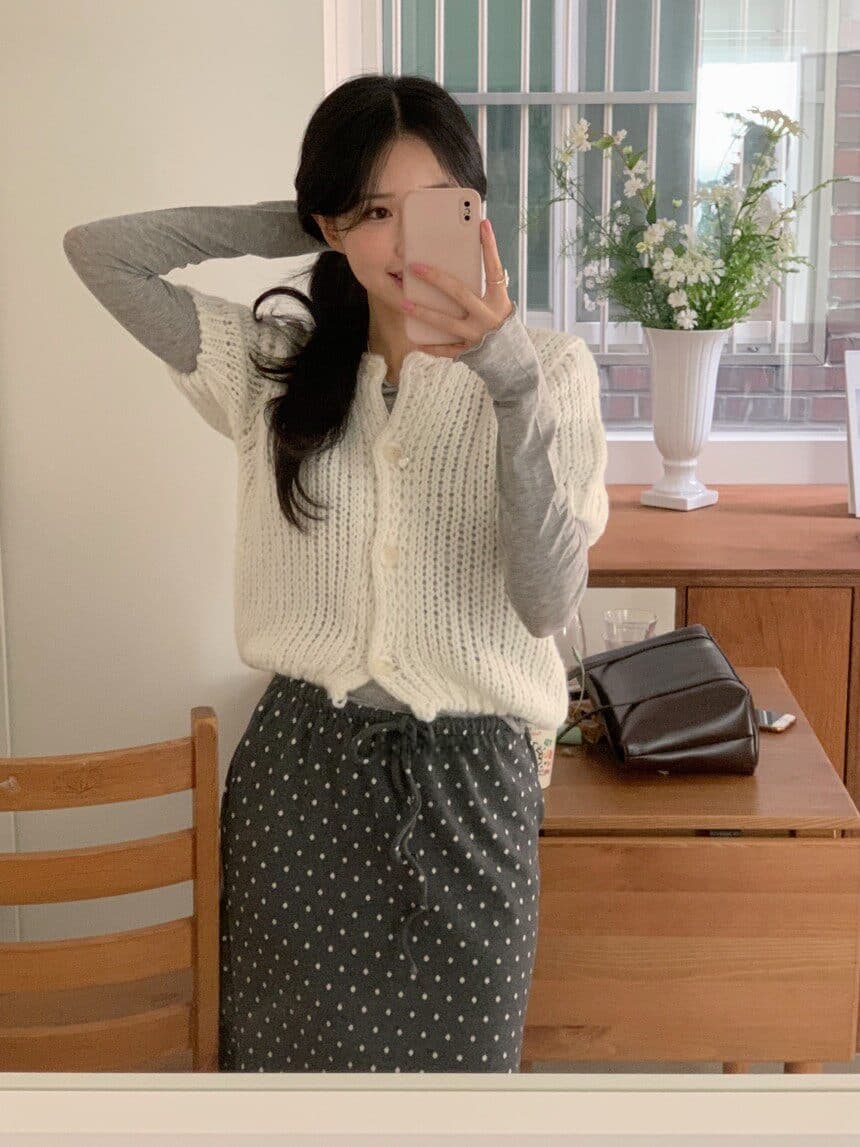 26 이른 가을 켜기 새로운 한 부서 디자이너 섹션 달콤함 연령 감소 질감 작은 대중 쇼트 스타일 니트 오픈 가디건 여성 상세 이미지 23