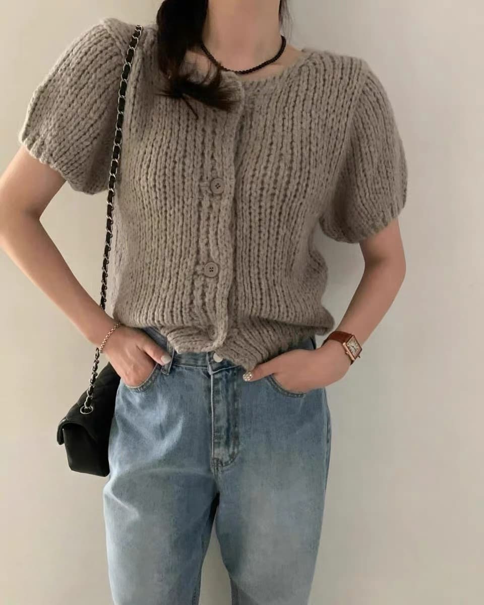 26 이른 가을 켜기 새로운 한 부서 디자이너 섹션 달콤함 연령 감소 질감 작은 대중 쇼트 스타일 니트 오픈 가디건 여성 상세 이미지 33