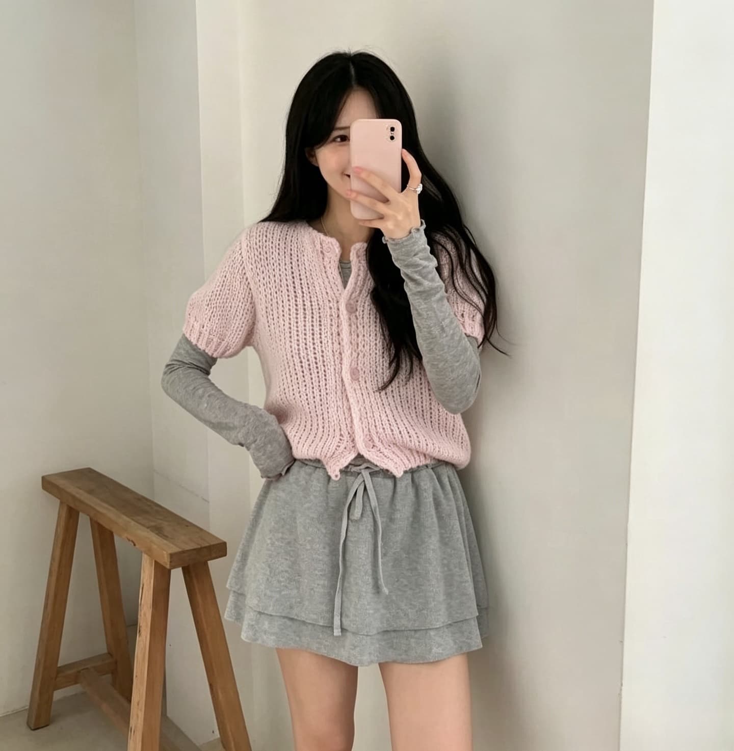 26 이른 가을 켜기 새로운 한 부서 디자이너 섹션 달콤함 연령 감소 질감 작은 대중 쇼트 스타일 니트 오픈 가디건 여성 상세 이미지 34