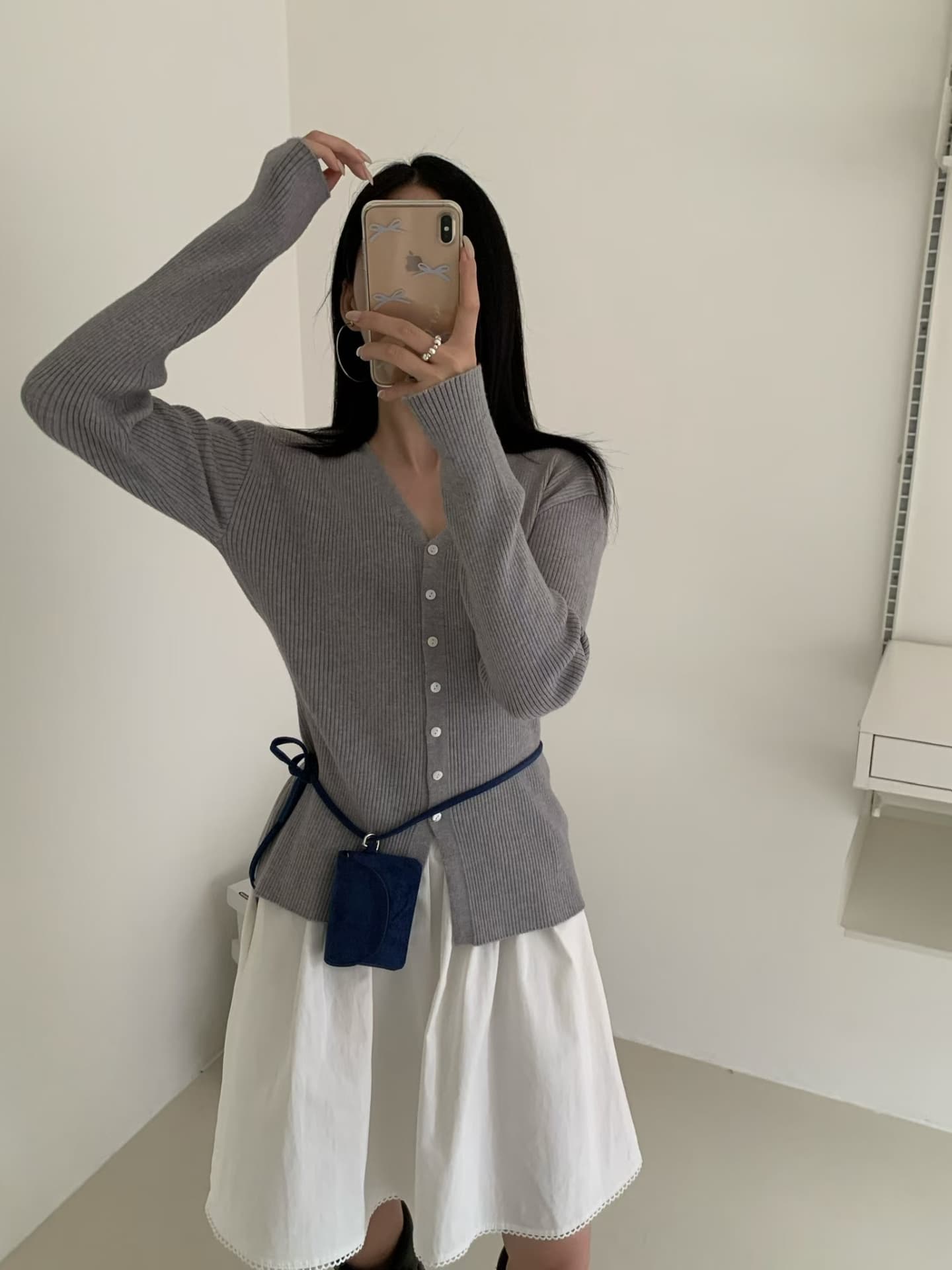 실사 가을 켜기 새로운 디자인 센스 V넥 니트 오픈 가디건 몸매 가꾸기 긴팔 스택 착용 스웨터 작은 외투 상세 이미지 10
