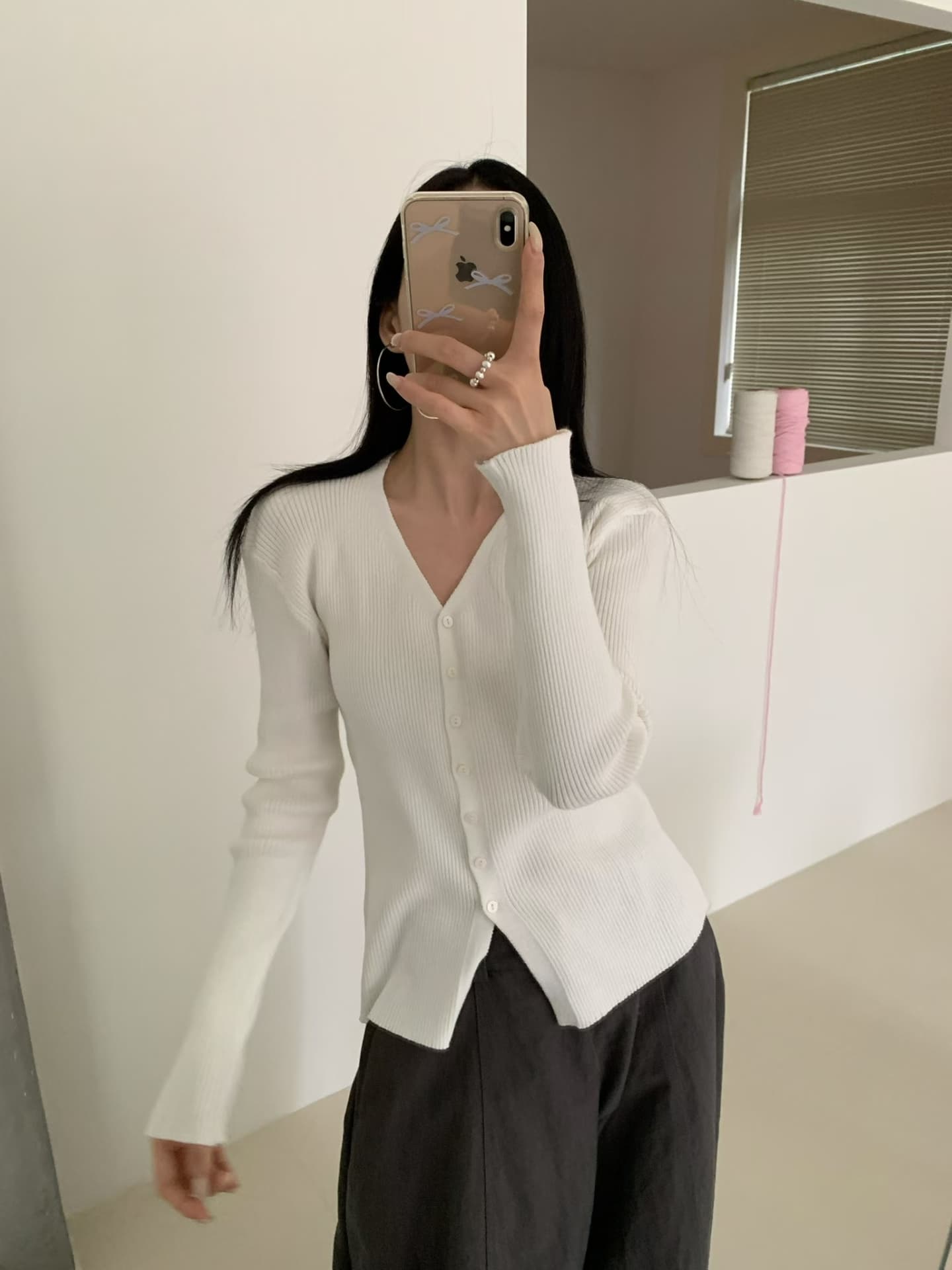 실사 가을 켜기 새로운 디자인 센스 V넥 니트 오픈 가디건 몸매 가꾸기 긴팔 스택 착용 스웨터 작은 외투 상세 이미지 19