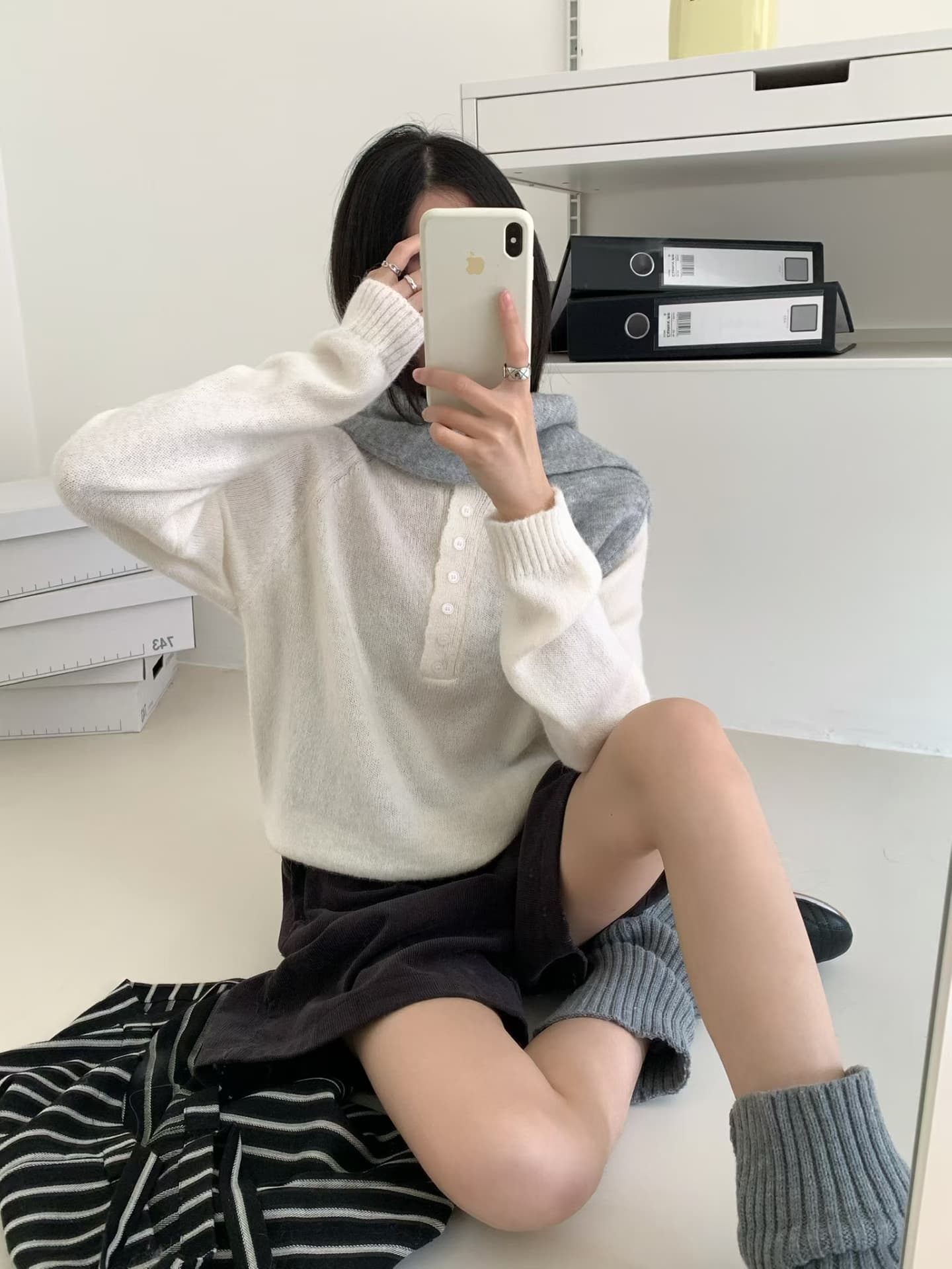 실사 26 가을 켜기 새로운 캐주얼 다용도 부서 버클 풀오버 라운드 넥 루즈핏 슬림해 보이는 긴팔 니트 스웨터 맨위 상세 이미지 8