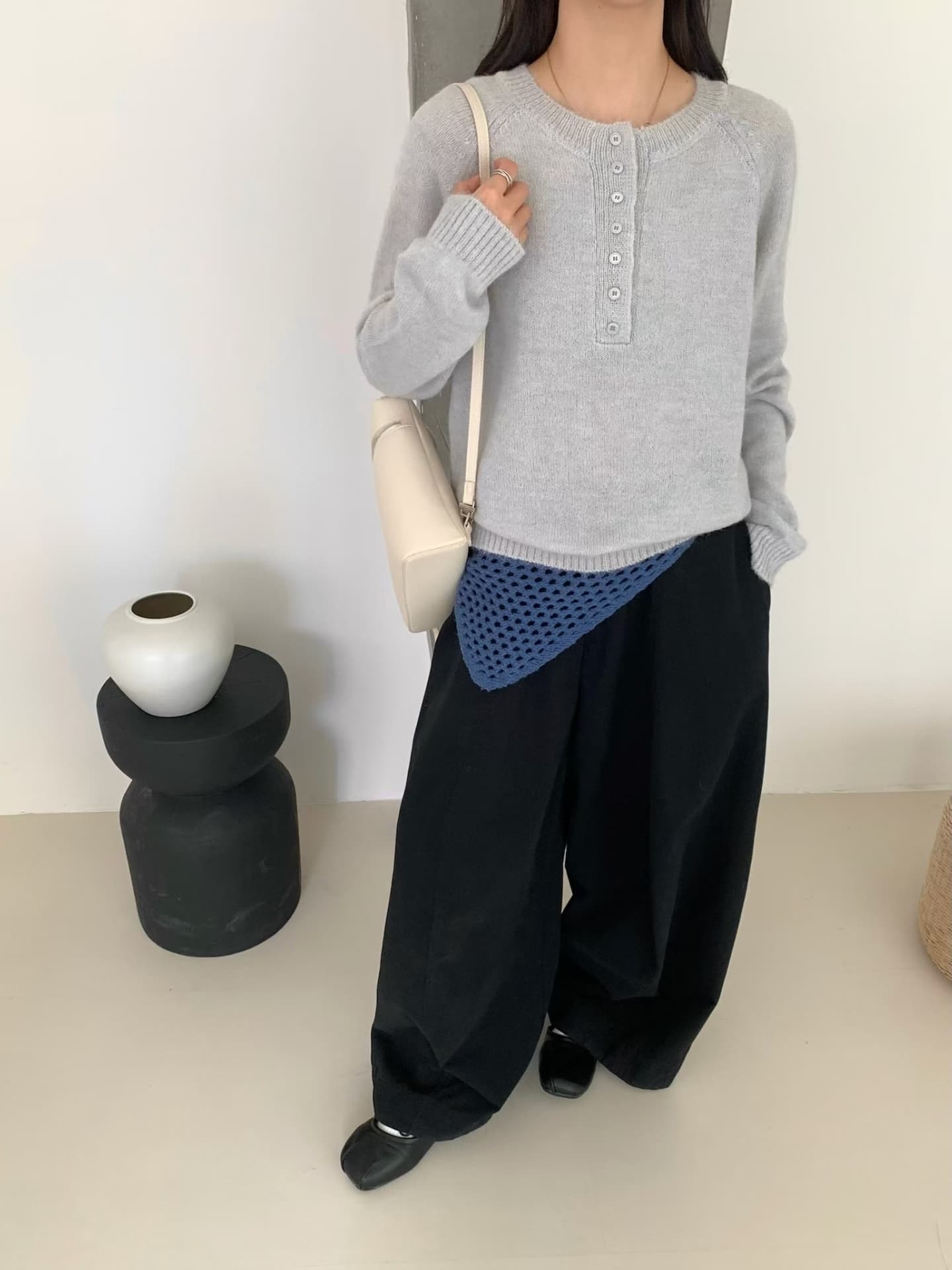 실사 26 가을 켜기 새로운 캐주얼 다용도 부서 버클 풀오버 라운드 넥 루즈핏 슬림해 보이는 긴팔 니트 스웨터 맨위 상세 이미지 18