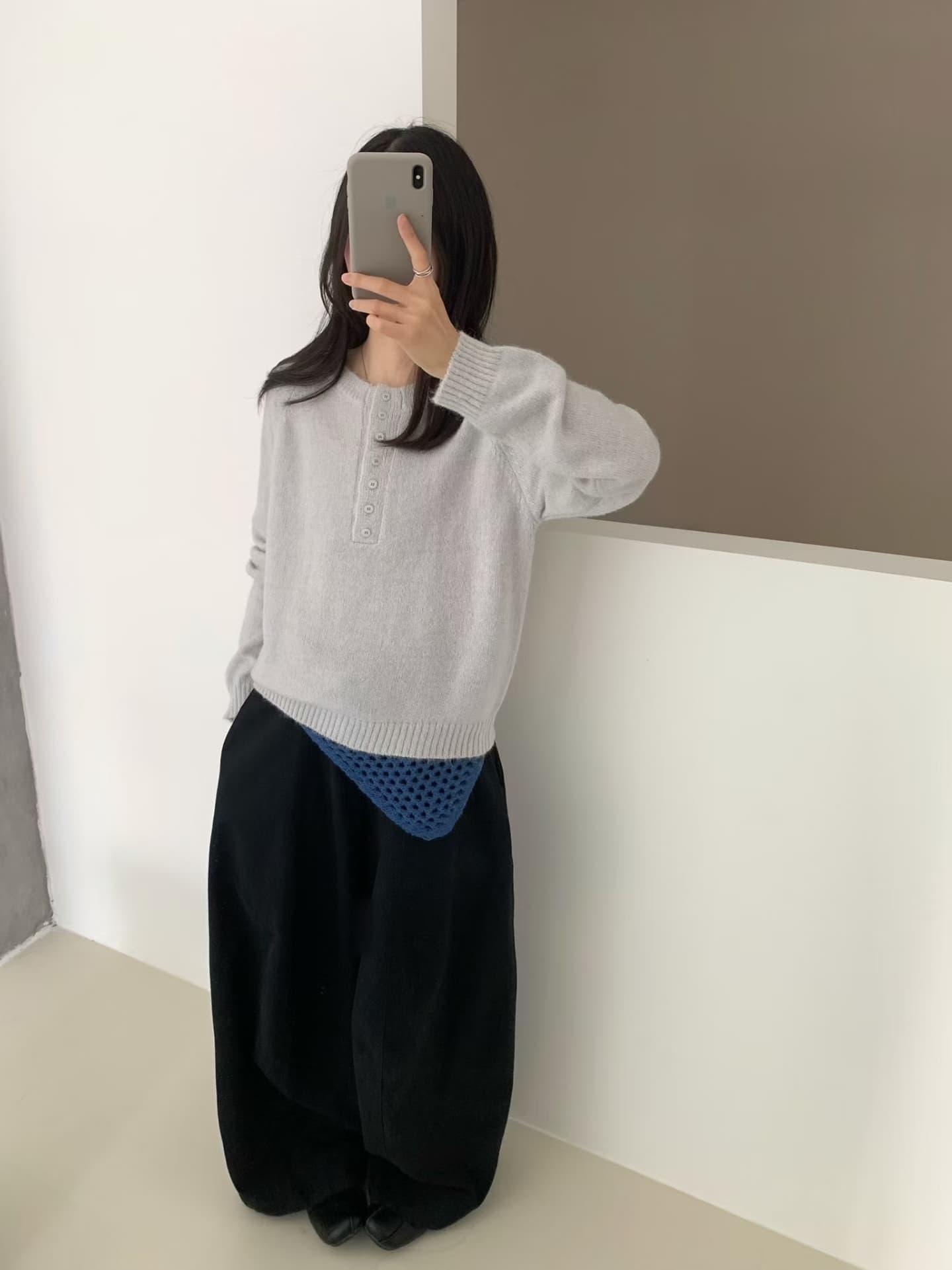 실사 26 가을 켜기 새로운 캐주얼 다용도 부서 버클 풀오버 라운드 넥 루즈핏 슬림해 보이는 긴팔 니트 스웨터 맨위 상세 이미지 20