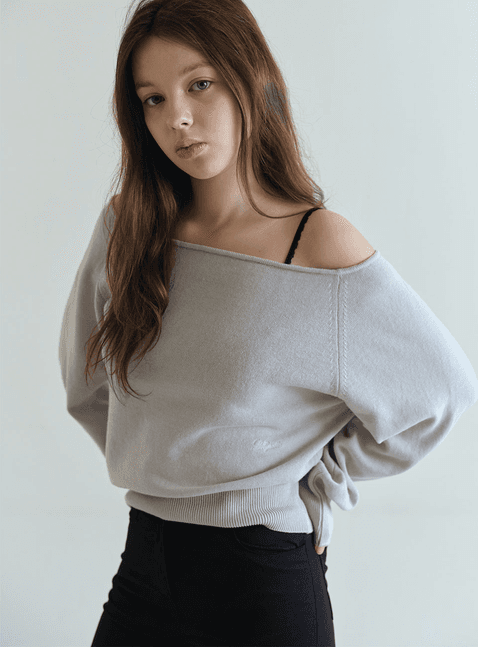 26 가을 켜기 새로운 한국 디자이너 제품 순수한 욕망 미니멀리즘 단색 니트 스웨터 이미지 2