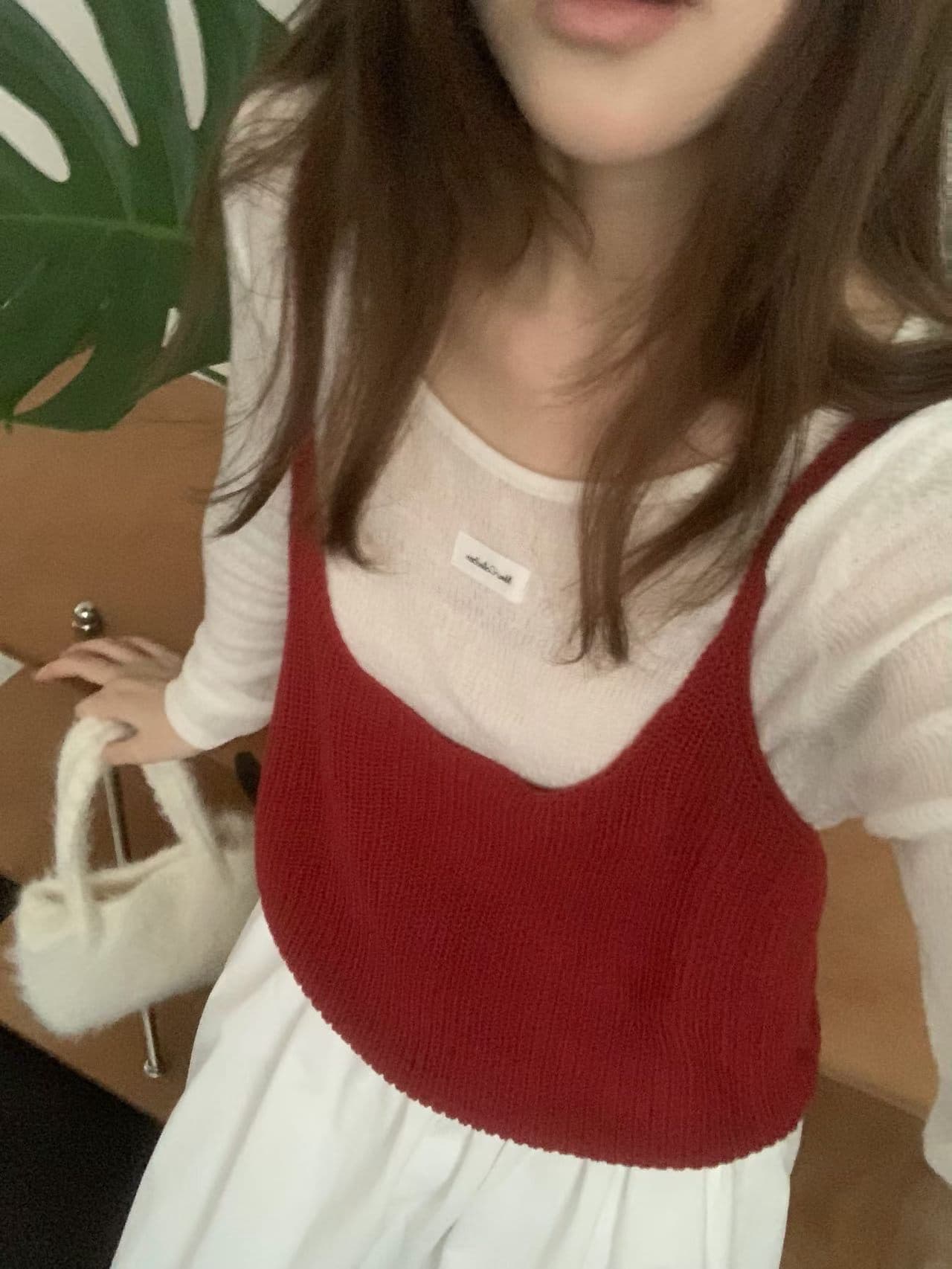 실사 26 년 가을 켜기 새로운 한 부서 라운드 넥 단색 캐주얼 니트 스웨터 캐미솔 투피스 세트 세트 상세 이미지 15