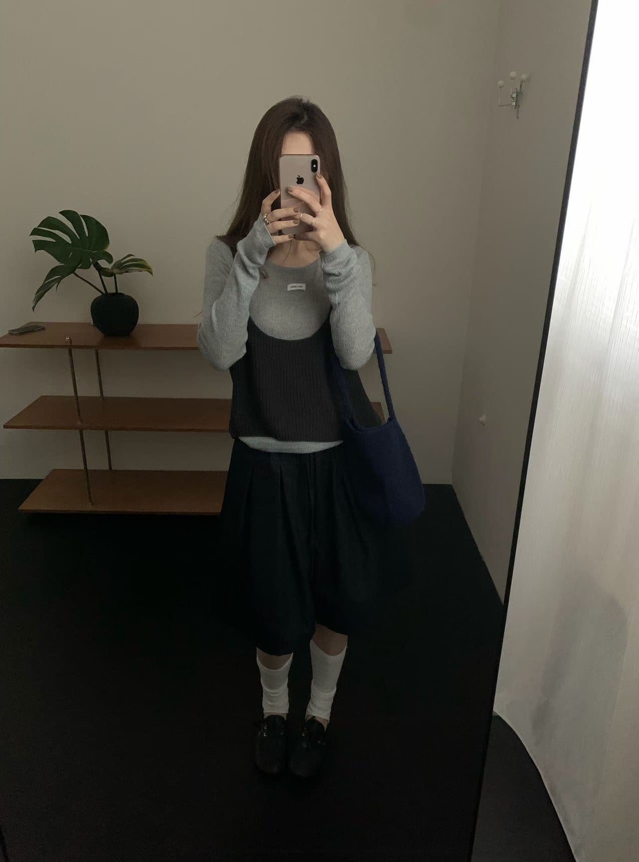 실사 26 년 가을 켜기 새로운 한 부서 라운드 넥 단색 캐주얼 니트 스웨터 캐미솔 투피스 세트 세트 상세 이미지 19