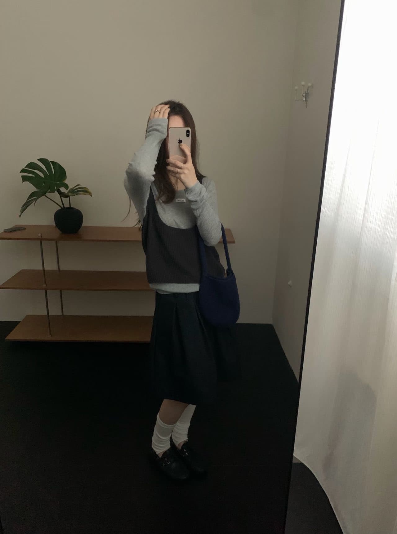 실사 26 년 가을 켜기 새로운 한 부서 라운드 넥 단색 캐주얼 니트 스웨터 캐미솔 투피스 세트 세트 상세 이미지 21