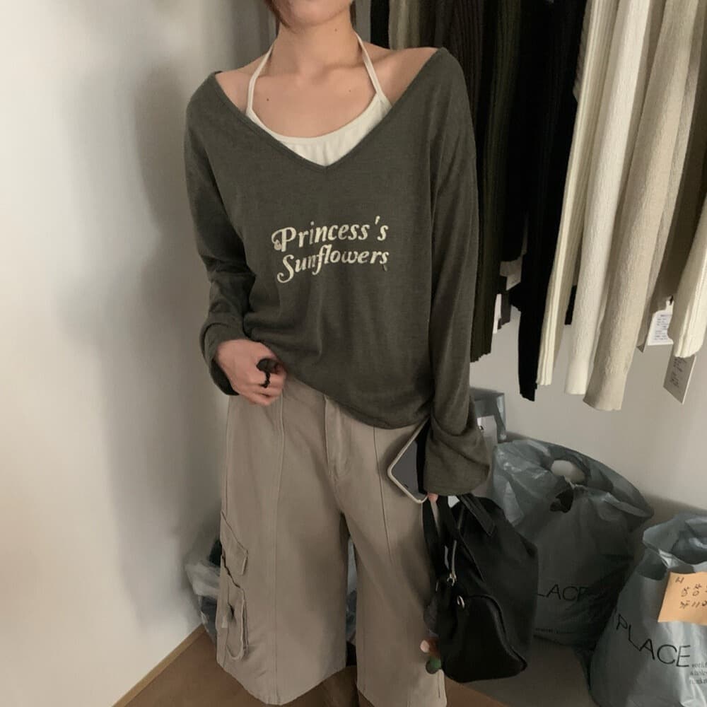 아름다움 폭발 위로 행침 목 스타일 투피스 세트 원단 편안한 행침 목 인사이드 가져 가라. V넥 펌프 Pleat 맨위 슬림해 보이는 긴팔 티셔츠 이미지 3