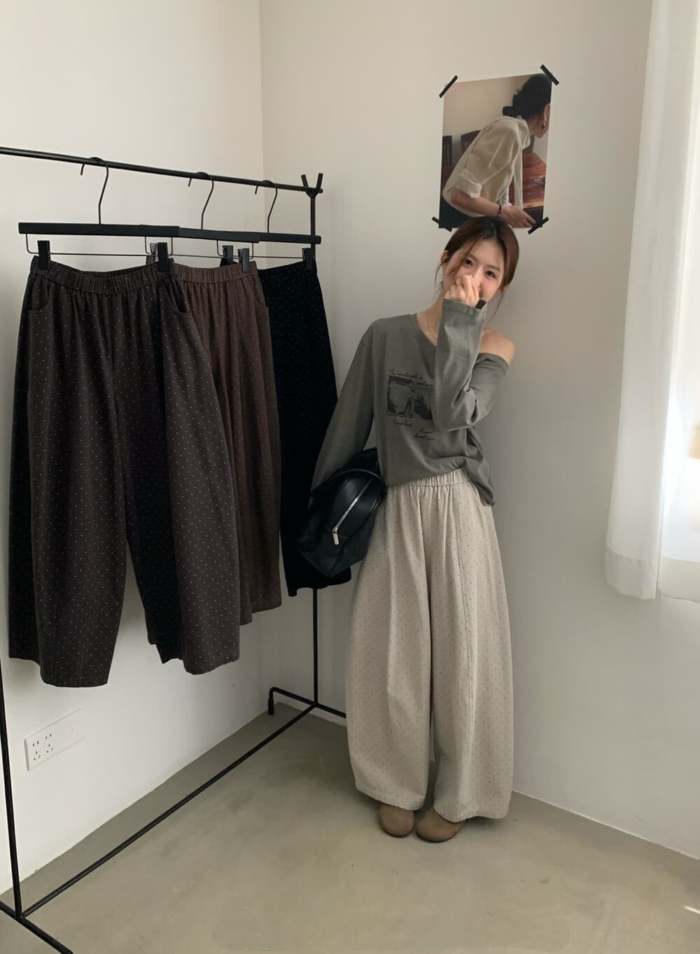 가을 켜기 새로운 폭발 푸시 도트 무늬 풍선 바지 입력 가게 반드시 가져 가라. 폭발 허리밴드 선택하지 마라. 사람들 캐주얼 바지 상세 이미지 3