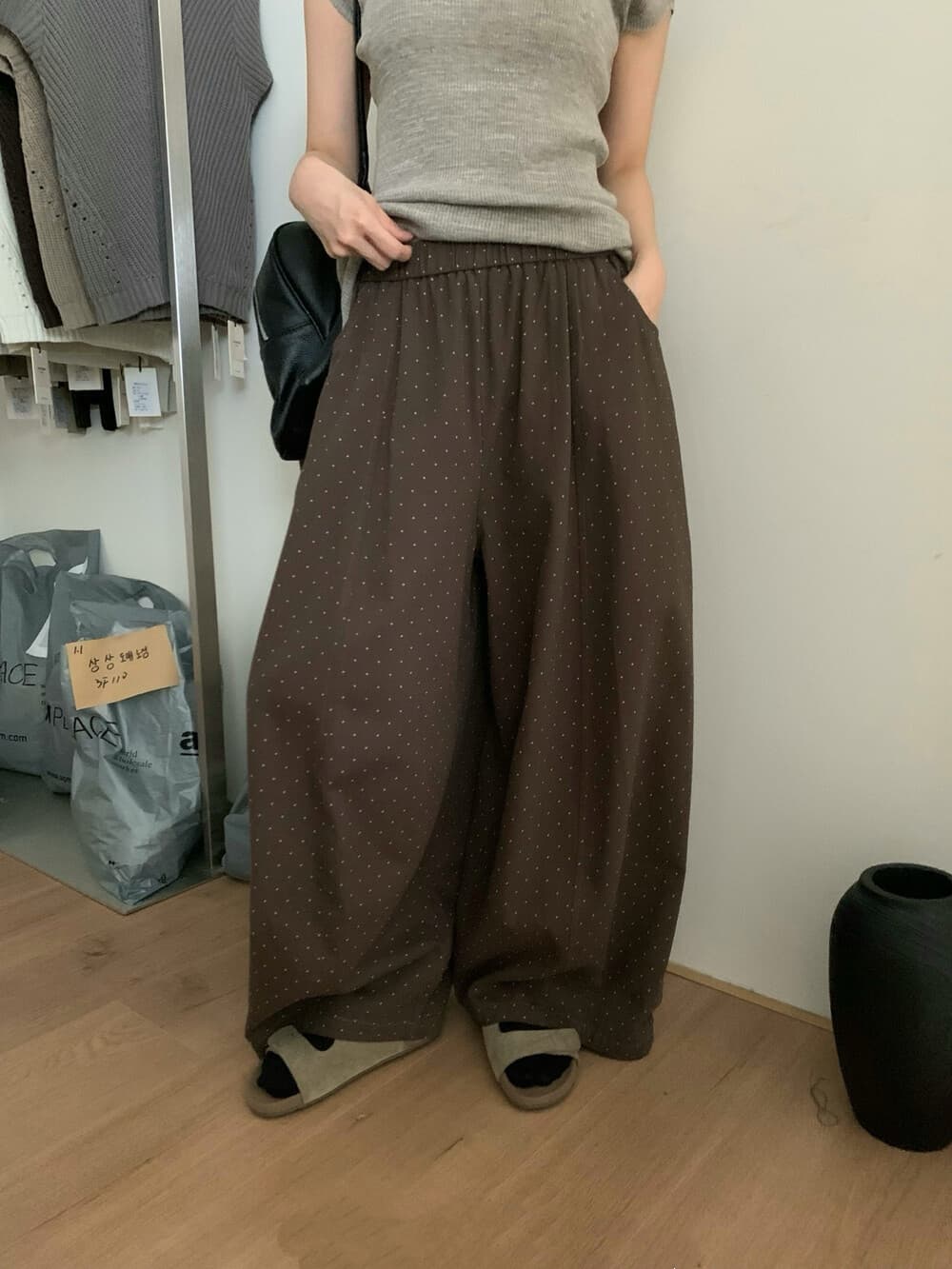 가을 켜기 새로운 폭발 푸시 도트 무늬 풍선 바지 입력 가게 반드시 가져 가라. 폭발 허리밴드 선택하지 마라. 사람들 캐주얼 바지 상세 이미지 5