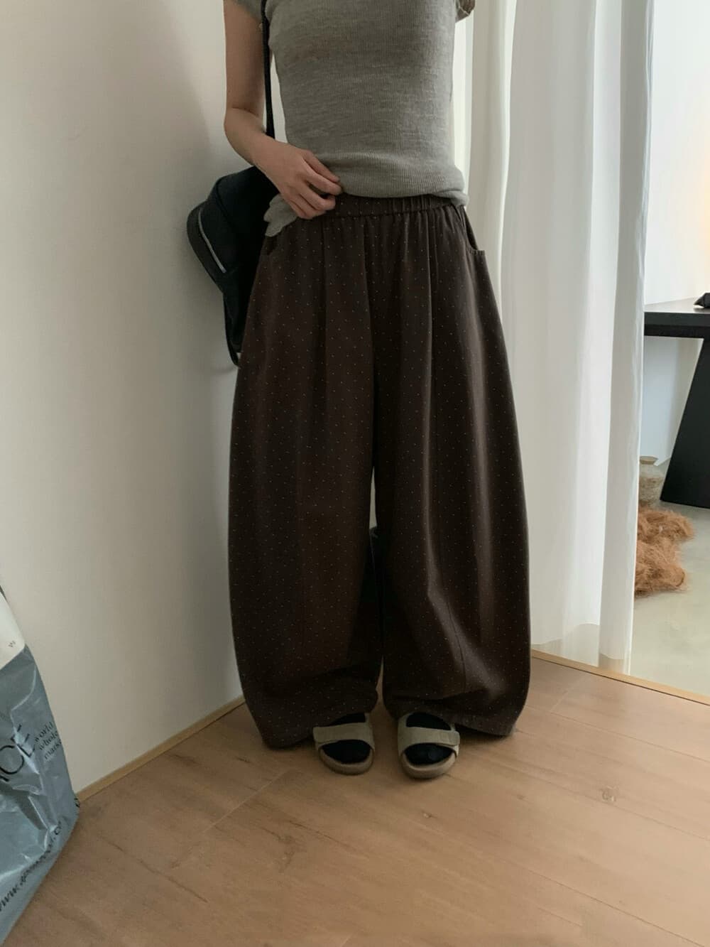 가을 켜기 새로운 폭발 푸시 도트 무늬 풍선 바지 입력 가게 반드시 가져 가라. 폭발 허리밴드 선택하지 마라. 사람들 캐주얼 바지 상세 이미지 8