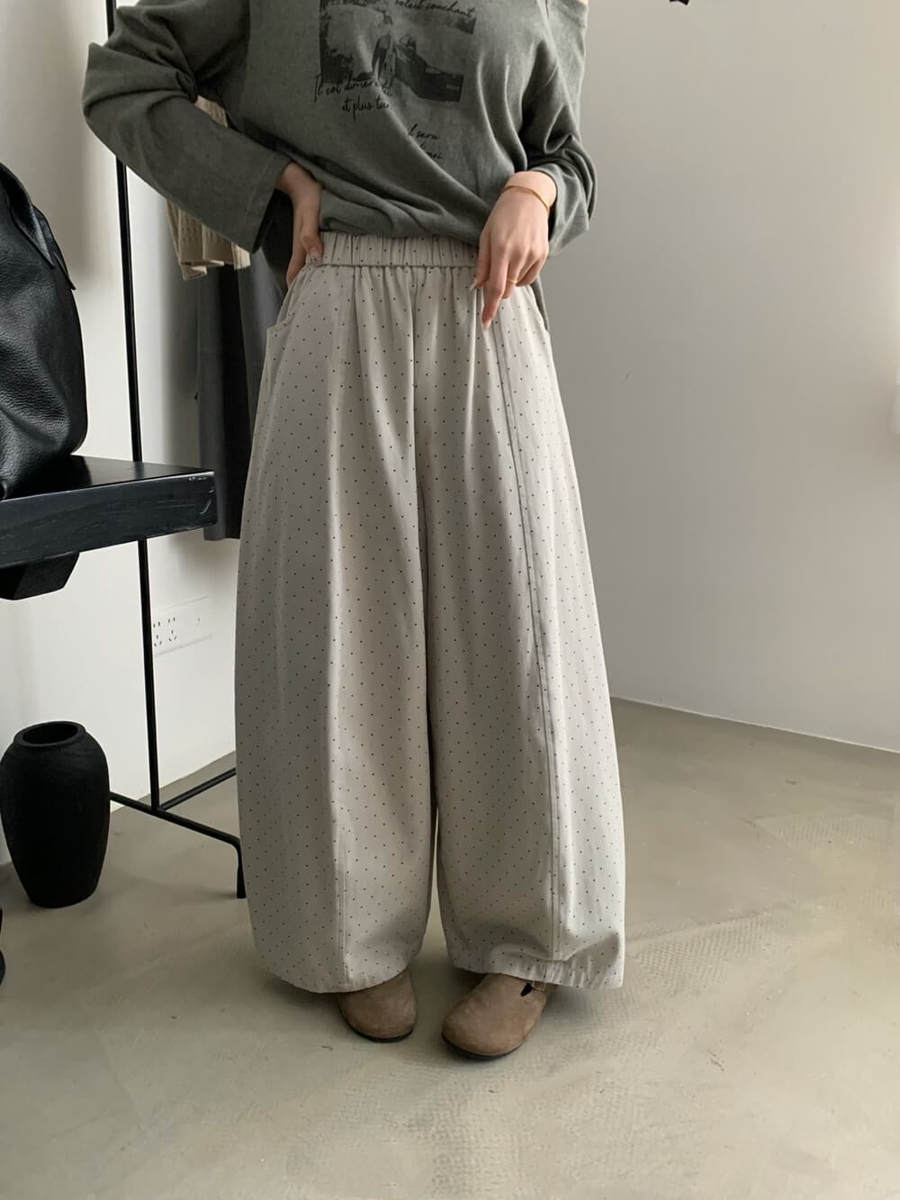 가을 켜기 새로운 폭발 푸시 도트 무늬 풍선 바지 입력 가게 반드시 가져 가라. 폭발 허리밴드 선택하지 마라. 사람들 캐주얼 바지 상세 이미지 10